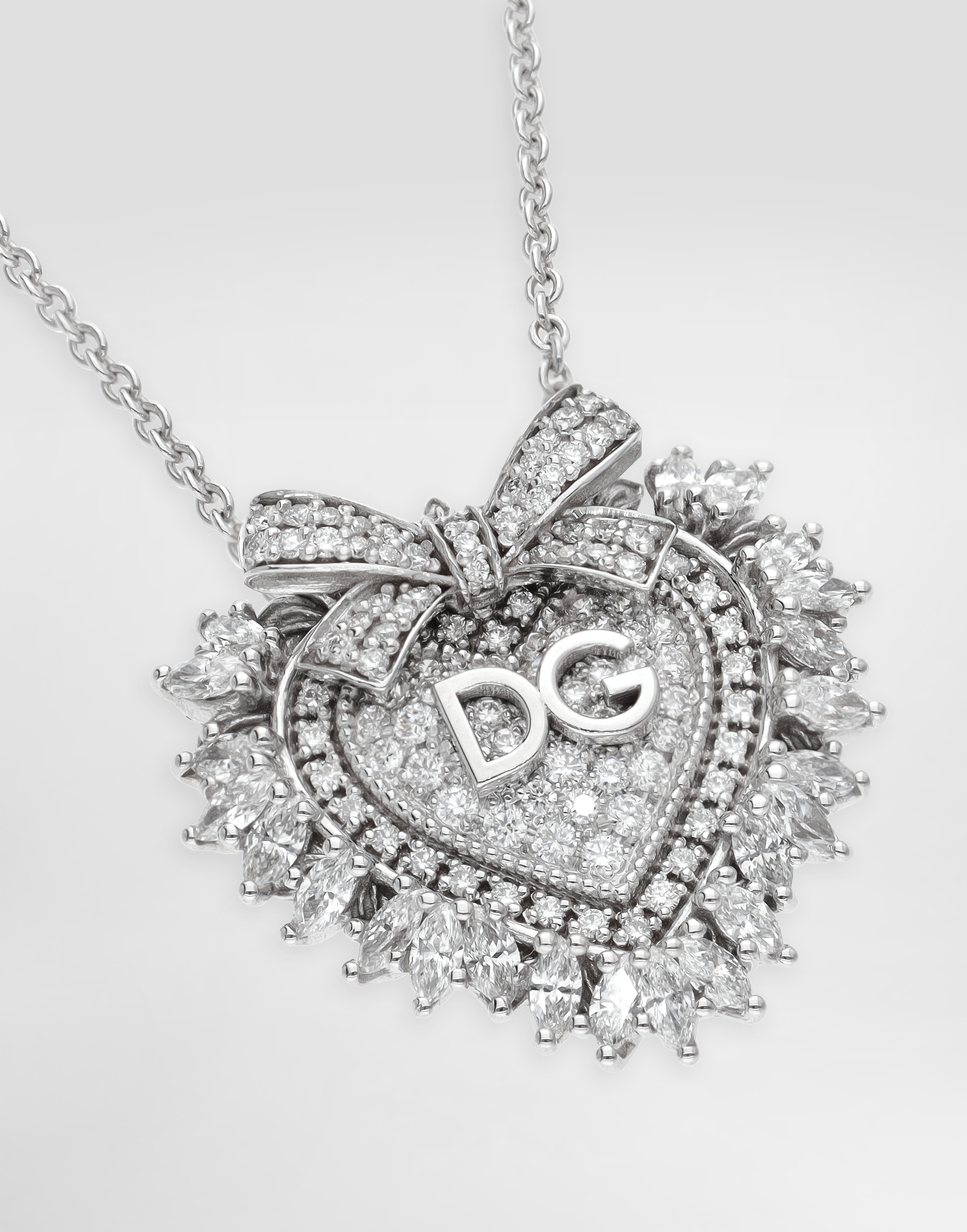 Dolce & Gabbana Devotion Necklace 18-carat White Gold And Diamonds In White