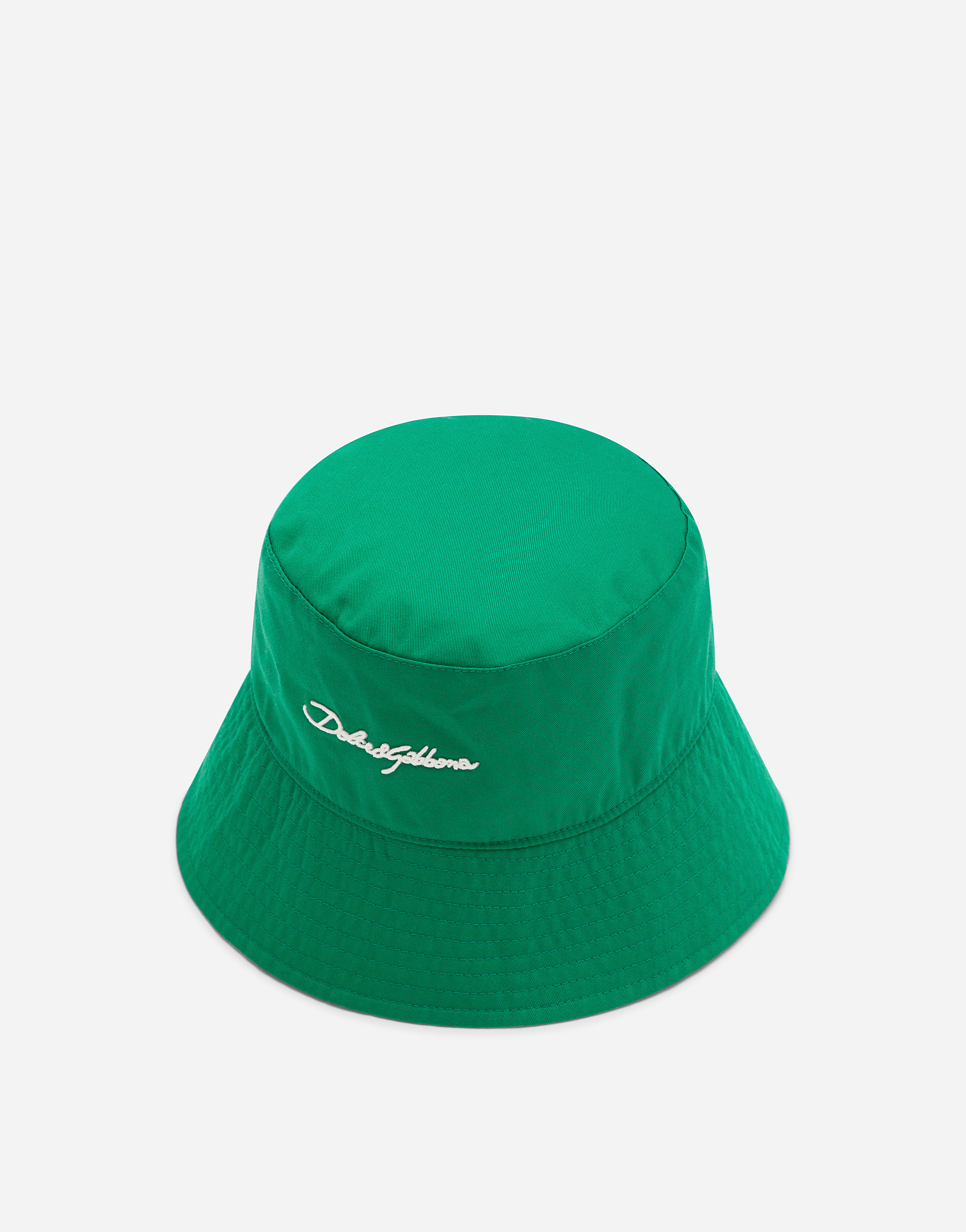 Dolce & Gabbana Logo-embroidered Bucket Hat In グリーン