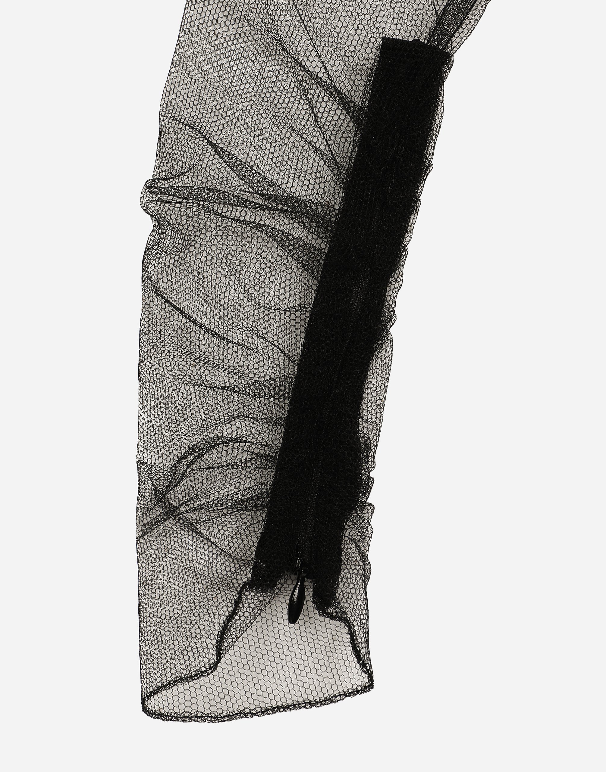 Tulle jacket with satin details