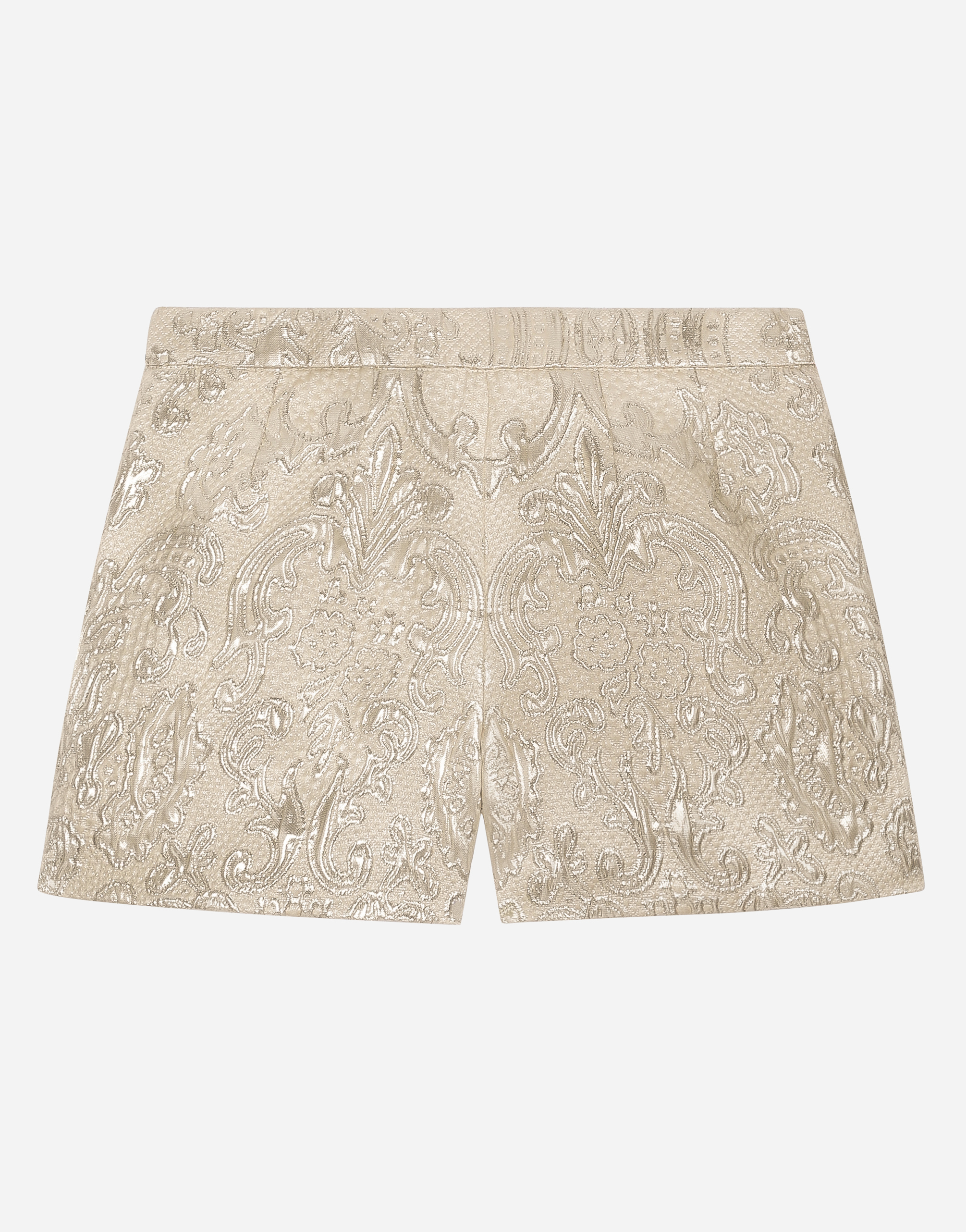 Shop Dolce & Gabbana Brocade Shorts In Gold