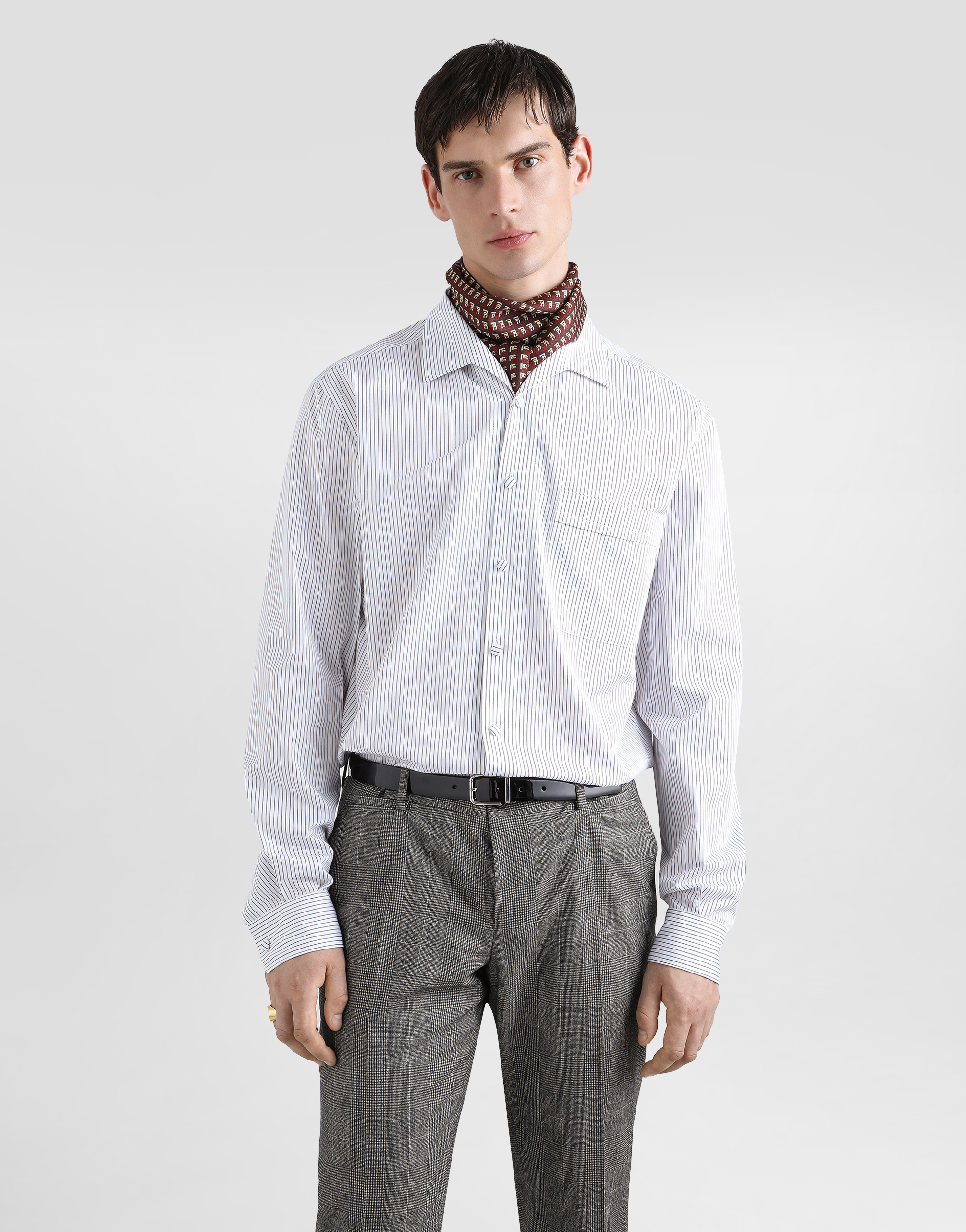 Striped poplin martini shirt
