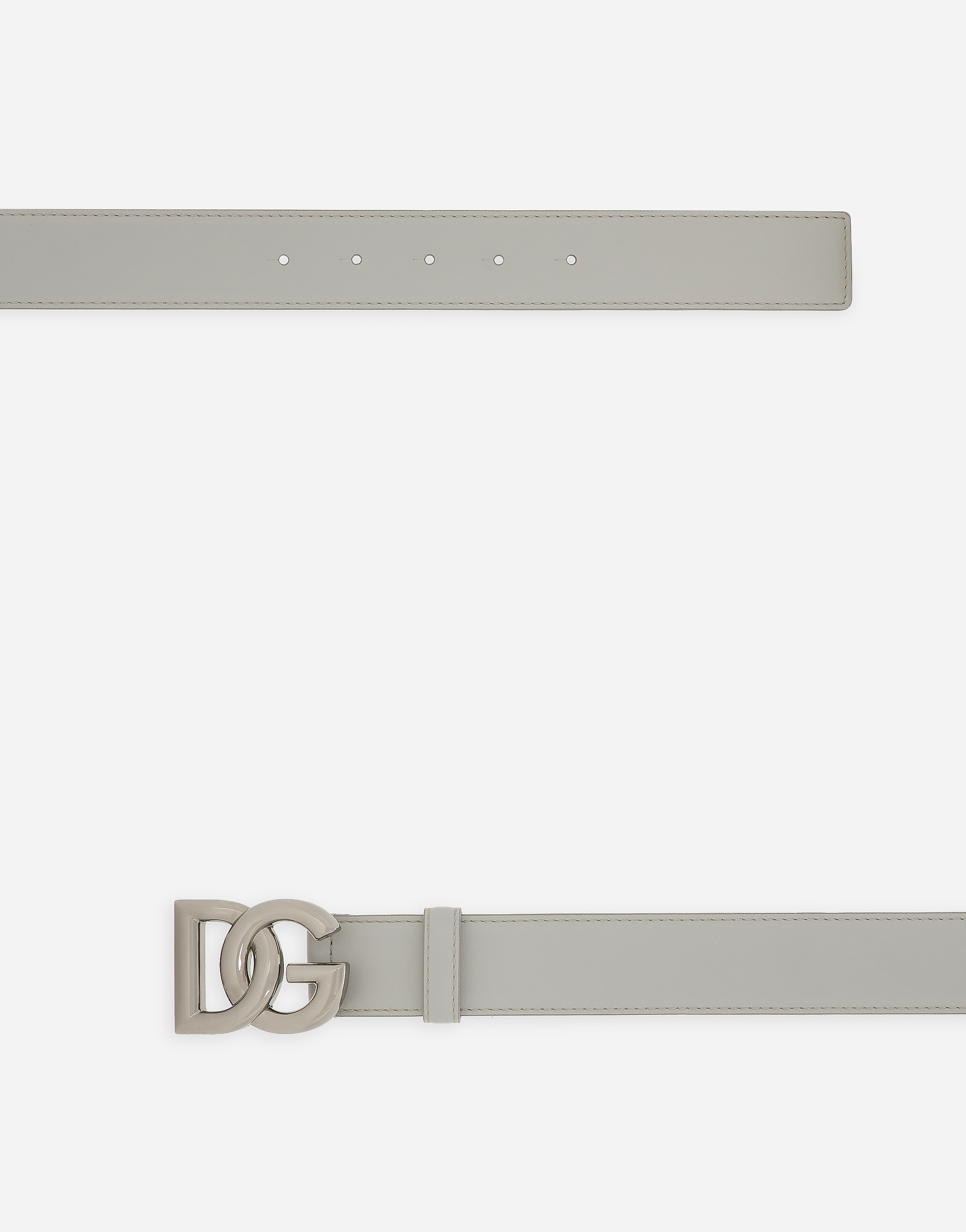 Shop Dolce & Gabbana Dg Logo Belt In Grey