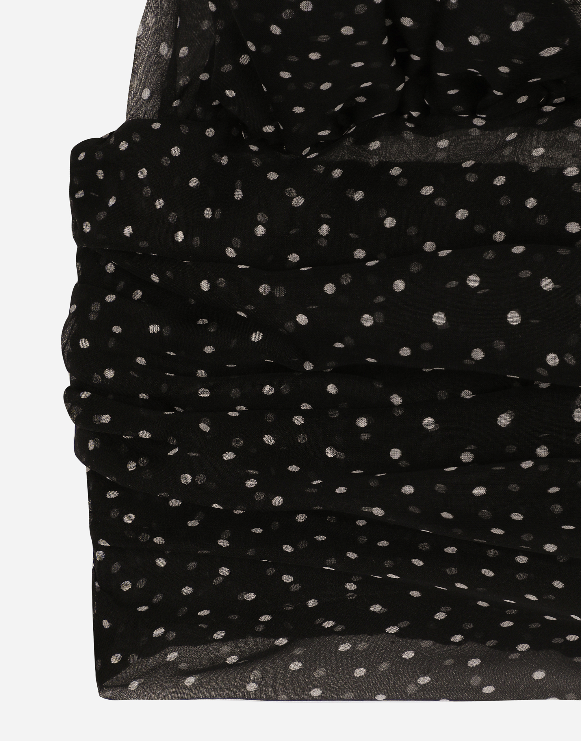 Chiffon top with polka-dot print and scarf detail