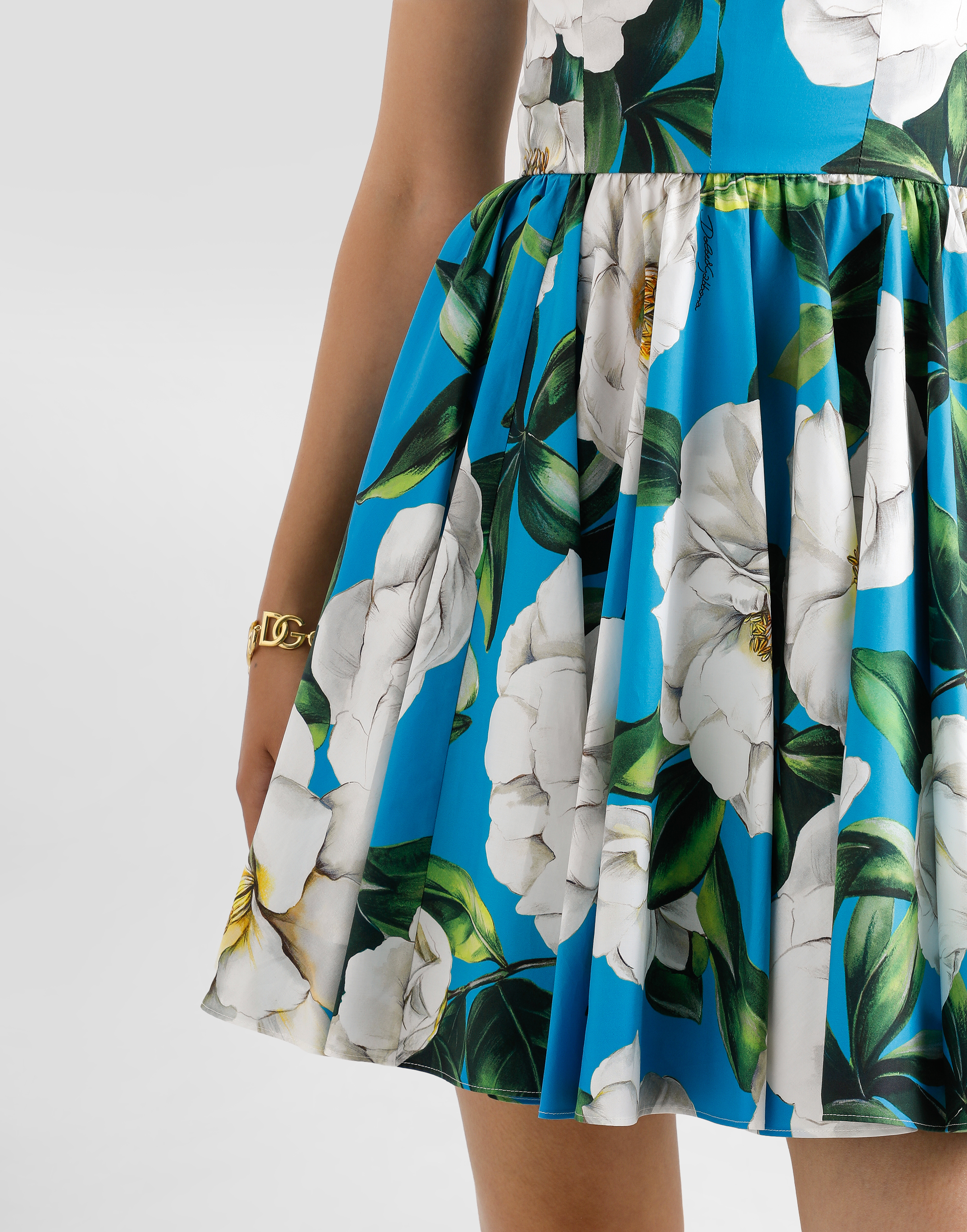 Dolce & Gabbana Minidress With Floral Print In Print