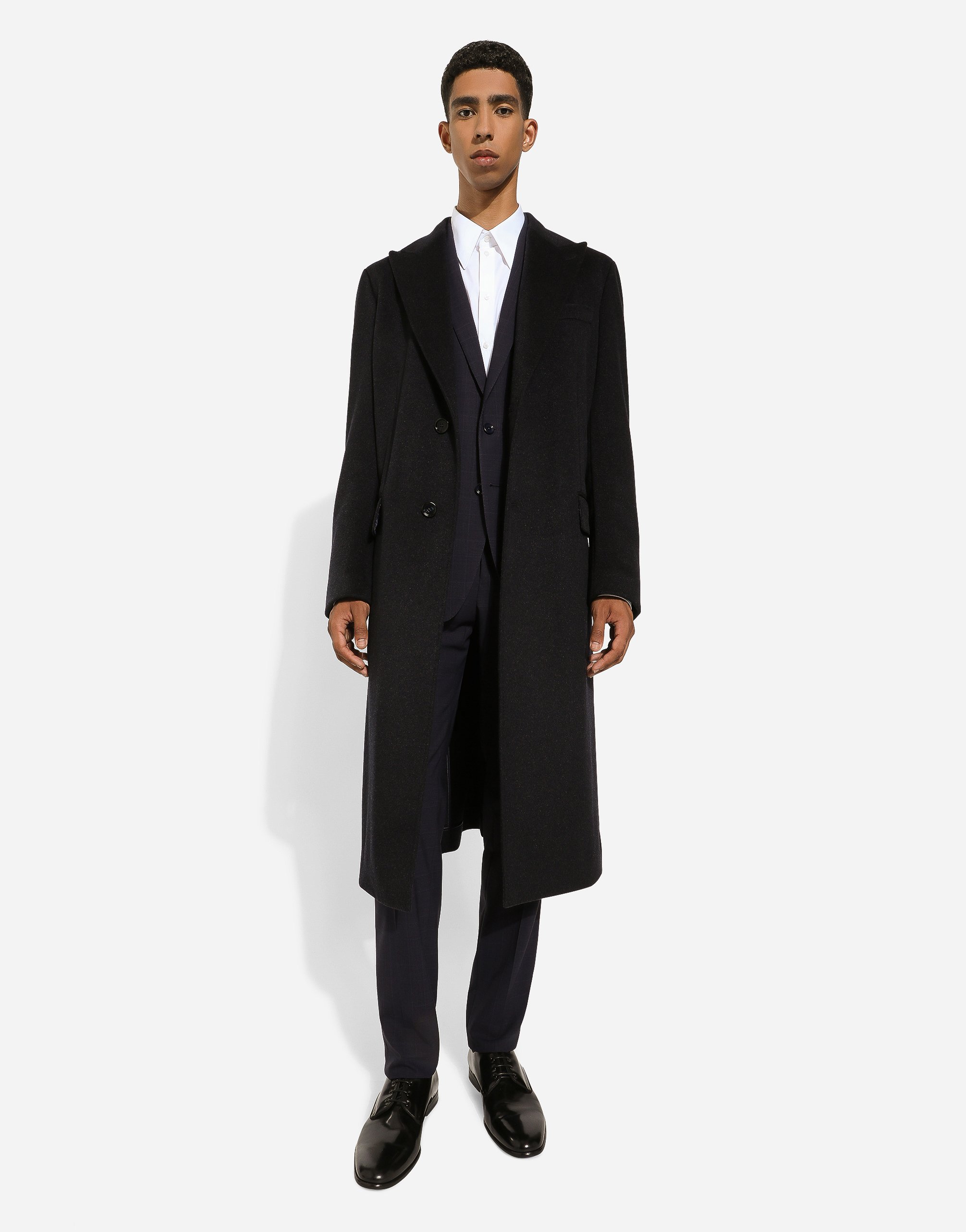 Dolce & Gabbana Single-breasted Cashmere Coat In グレー