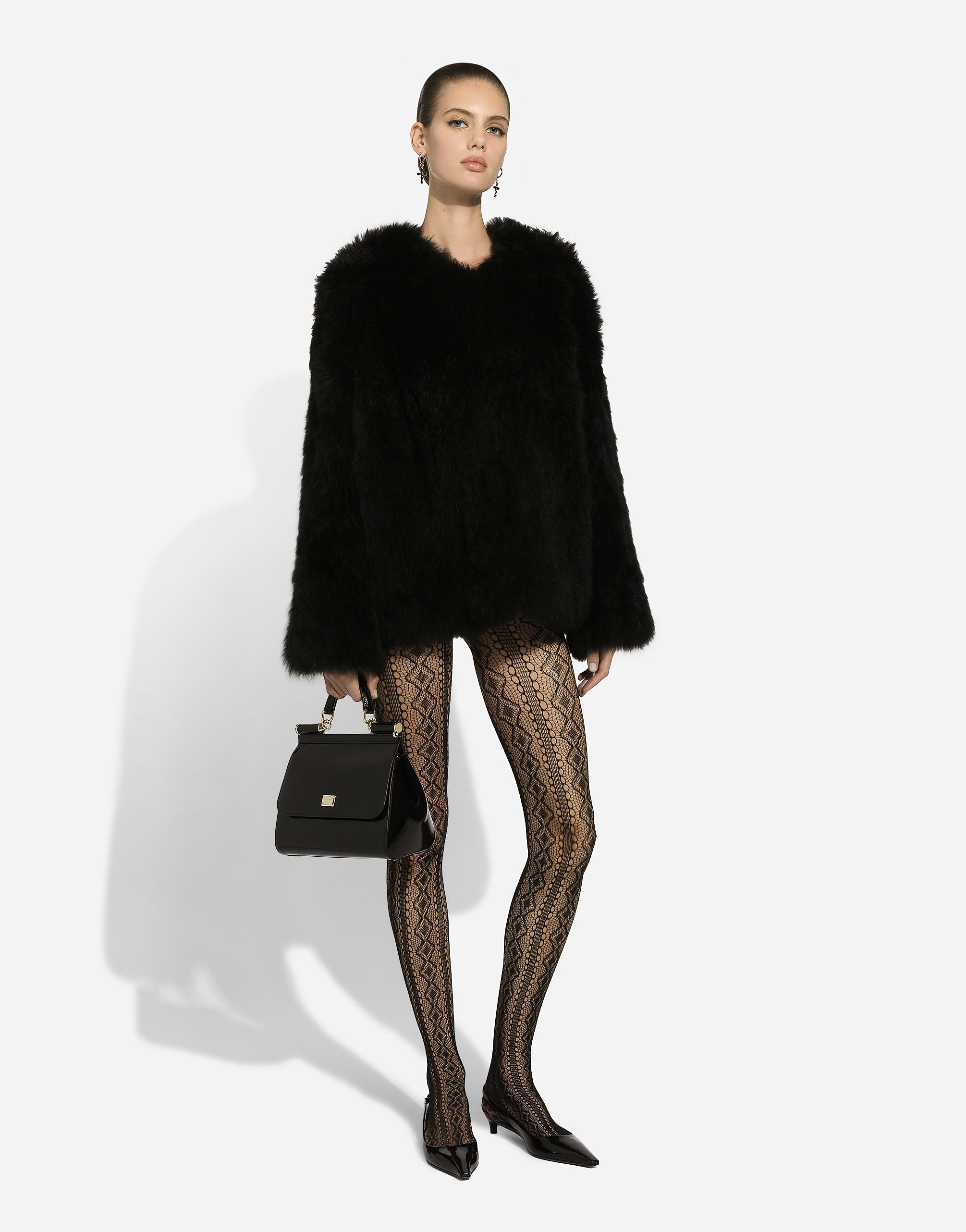 Dolce & Gabbana Goat Hair Cashmere Jacket In Black