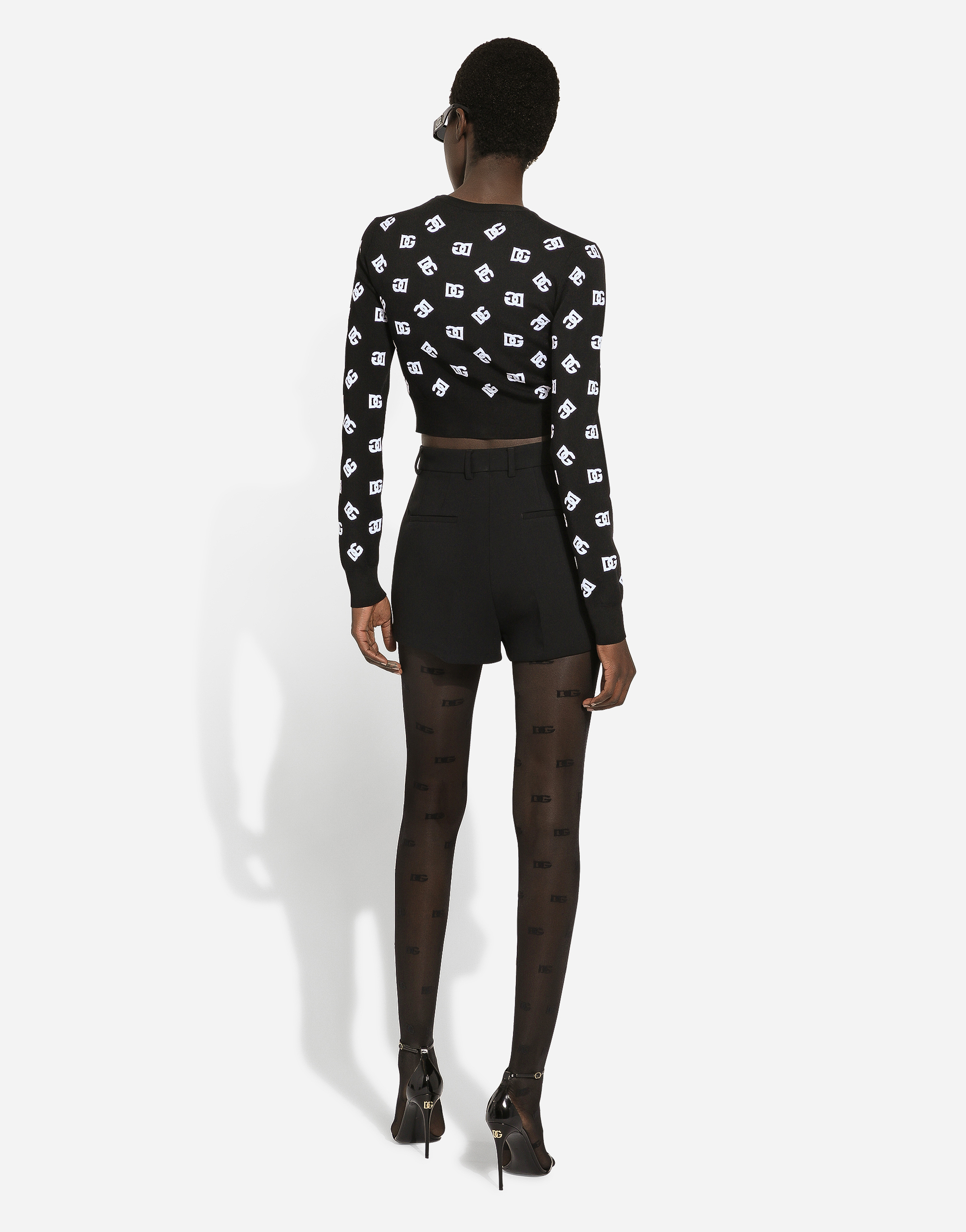 Dolce & Gabbana Pleated High-waisted Shorts In Black