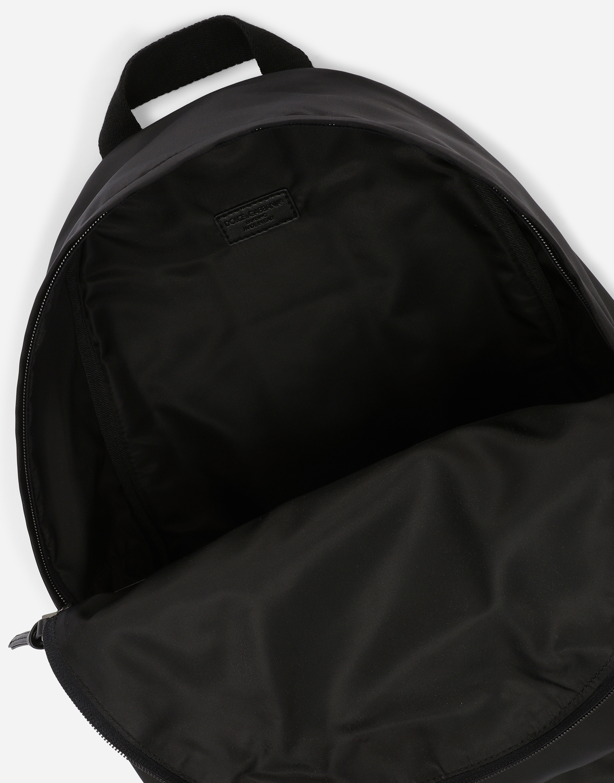 Dolce & Gabbana Nylon Backpack With Dolce&gabbana Milano Print In Black