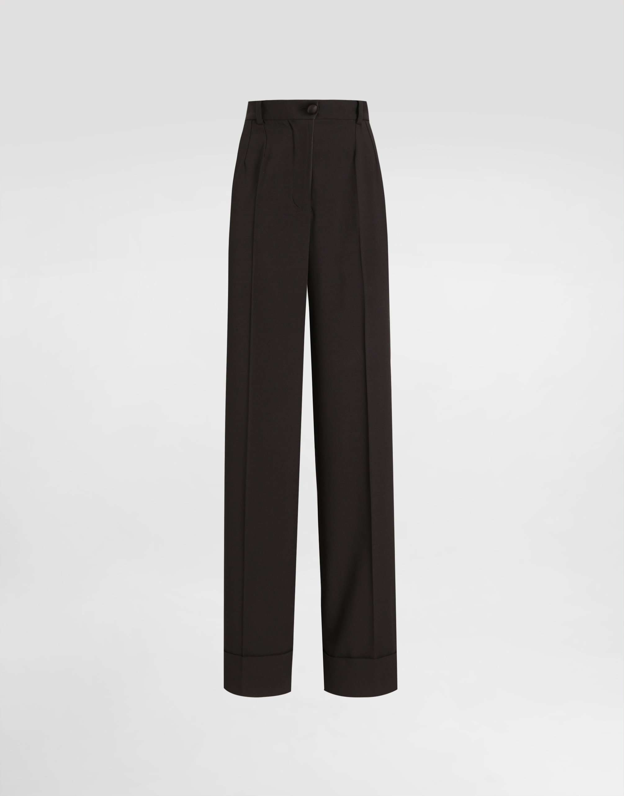 Dolce & Gabbana Flared Woolen Pants In Black