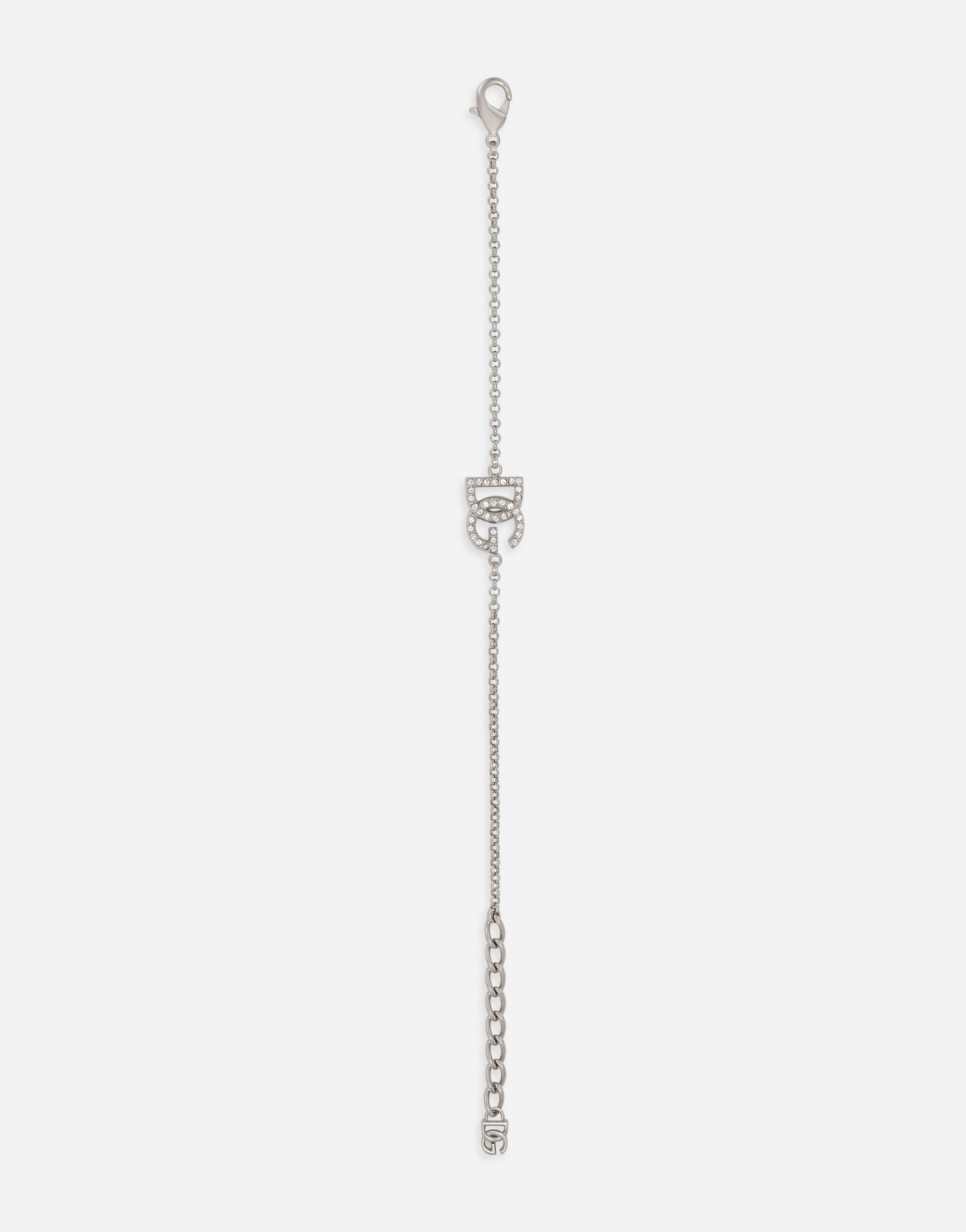 Shop Dolce & Gabbana Link Bracelet With Dg Logo In Silver