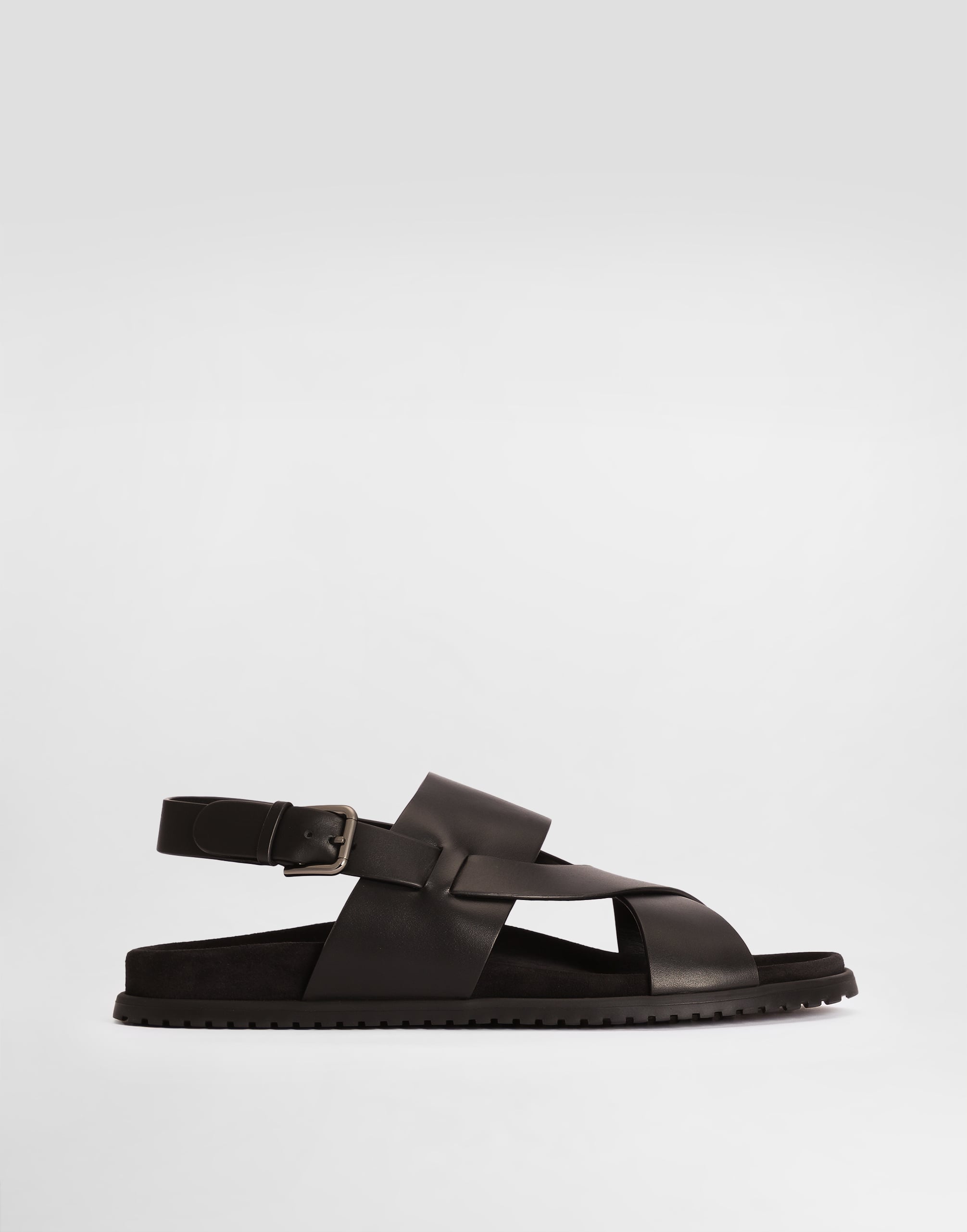 Blackのメンズ DG casual calfskin sandals | Dolce&Gabbana®