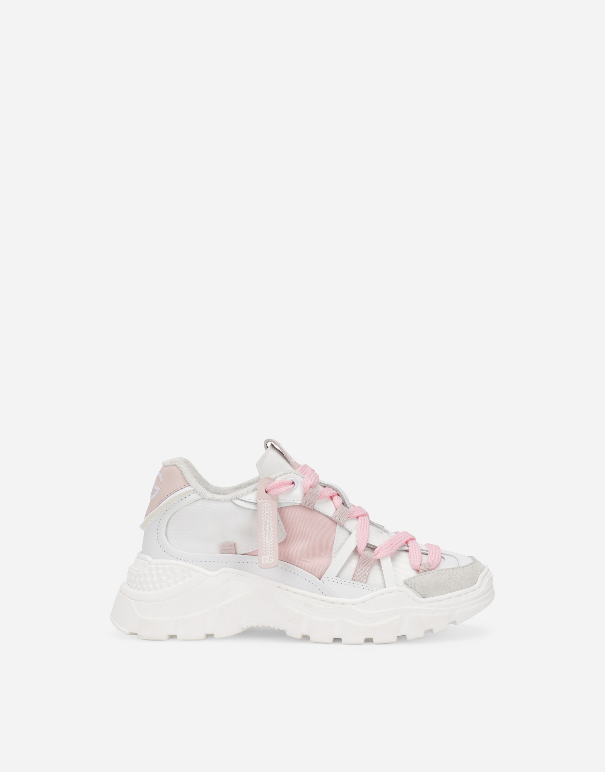 Dolce & Gabbana Mixed-material Airmaster Sneakers - Man Shoes (24-38) Pink
