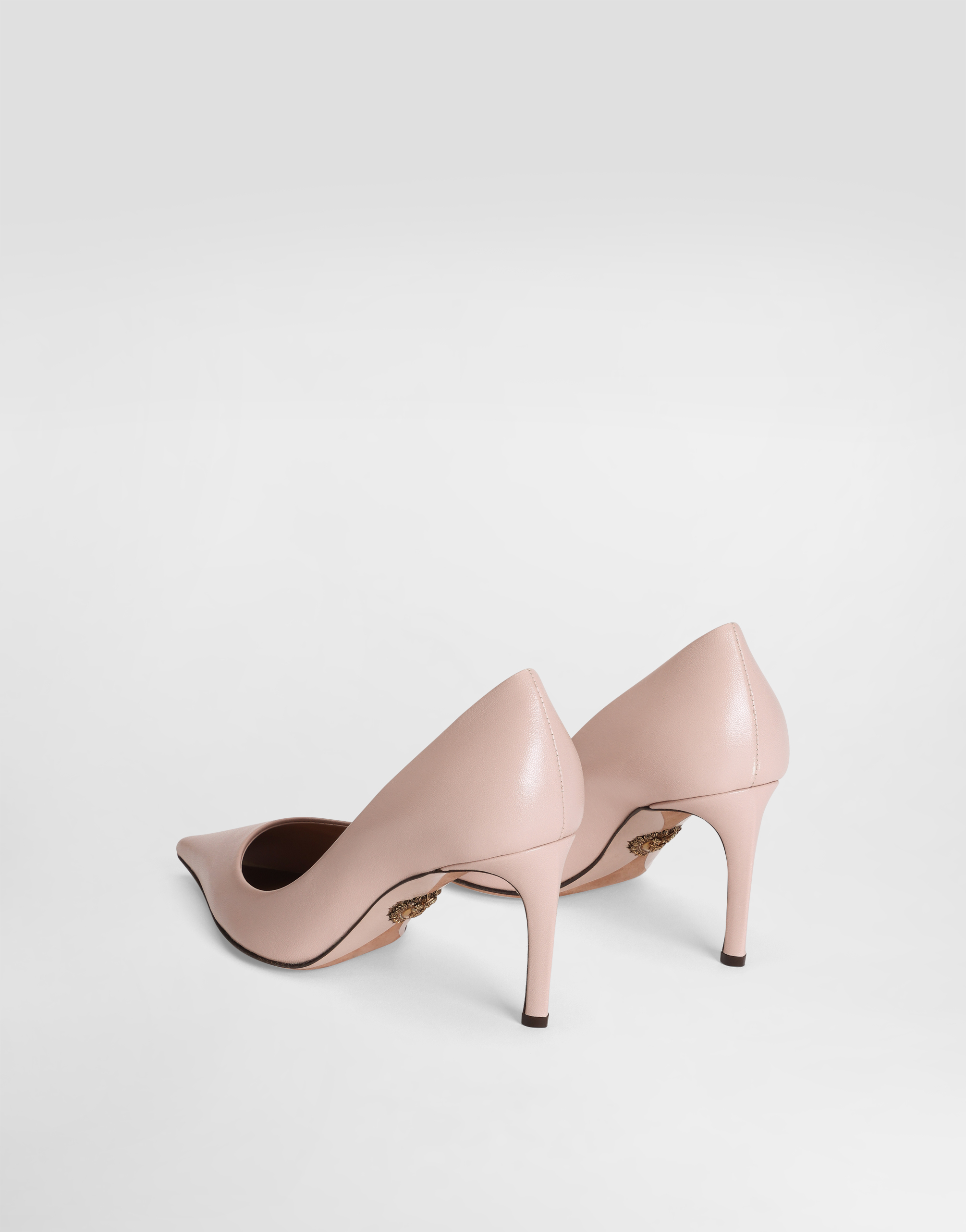 Dolce & Gabbana Polished Goatskin Pumps In Pale Pink