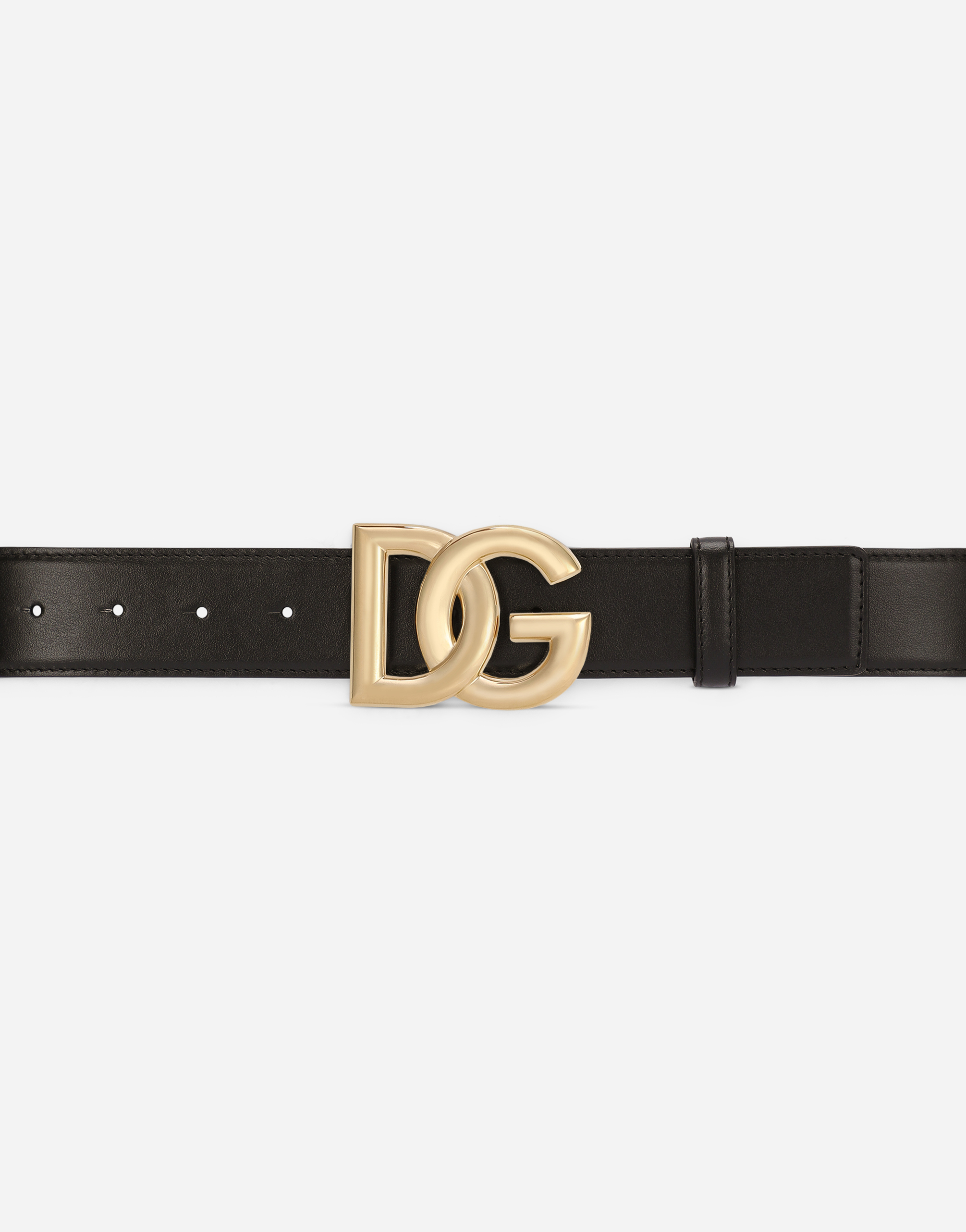 Dolce & Gabbana Patent Leather Belt With Dg Logo In Black
