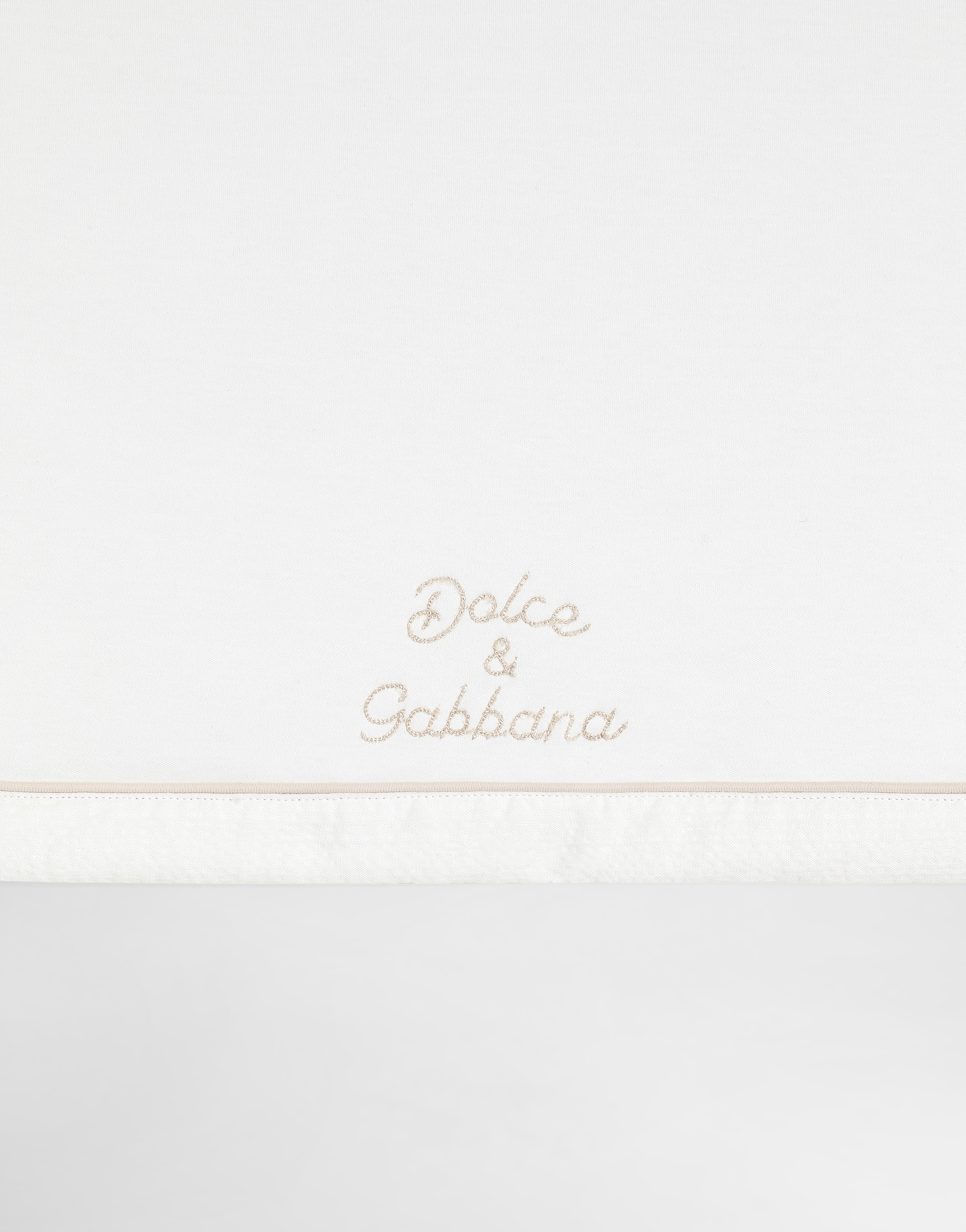  Dolce & Gabbana Interlock And Linen Blanket With Embroidery - Man Accessories And Baby Carriers White Onesize 