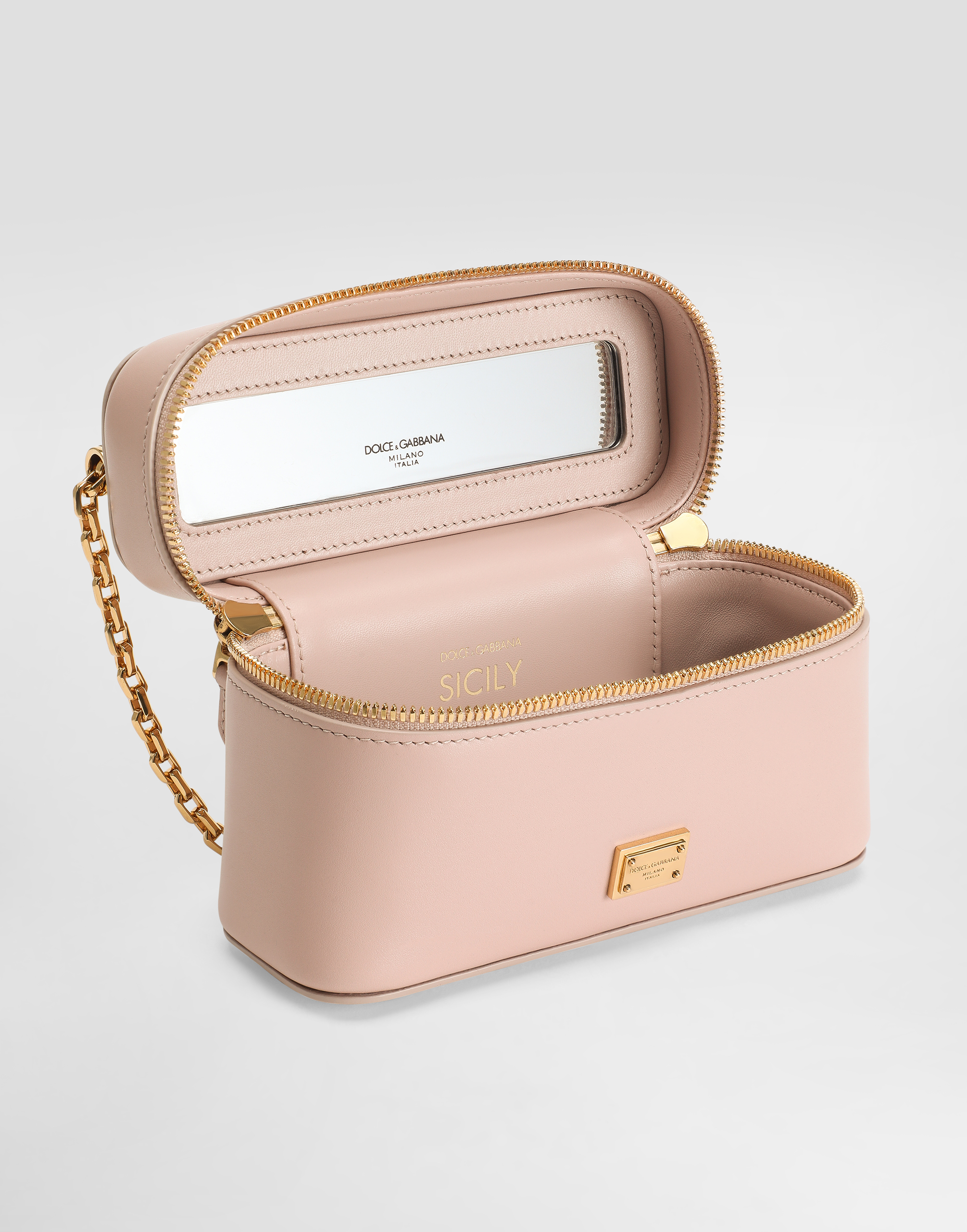 Dolce & Gabbana Sicily Crossbody Bag In Pale Pink