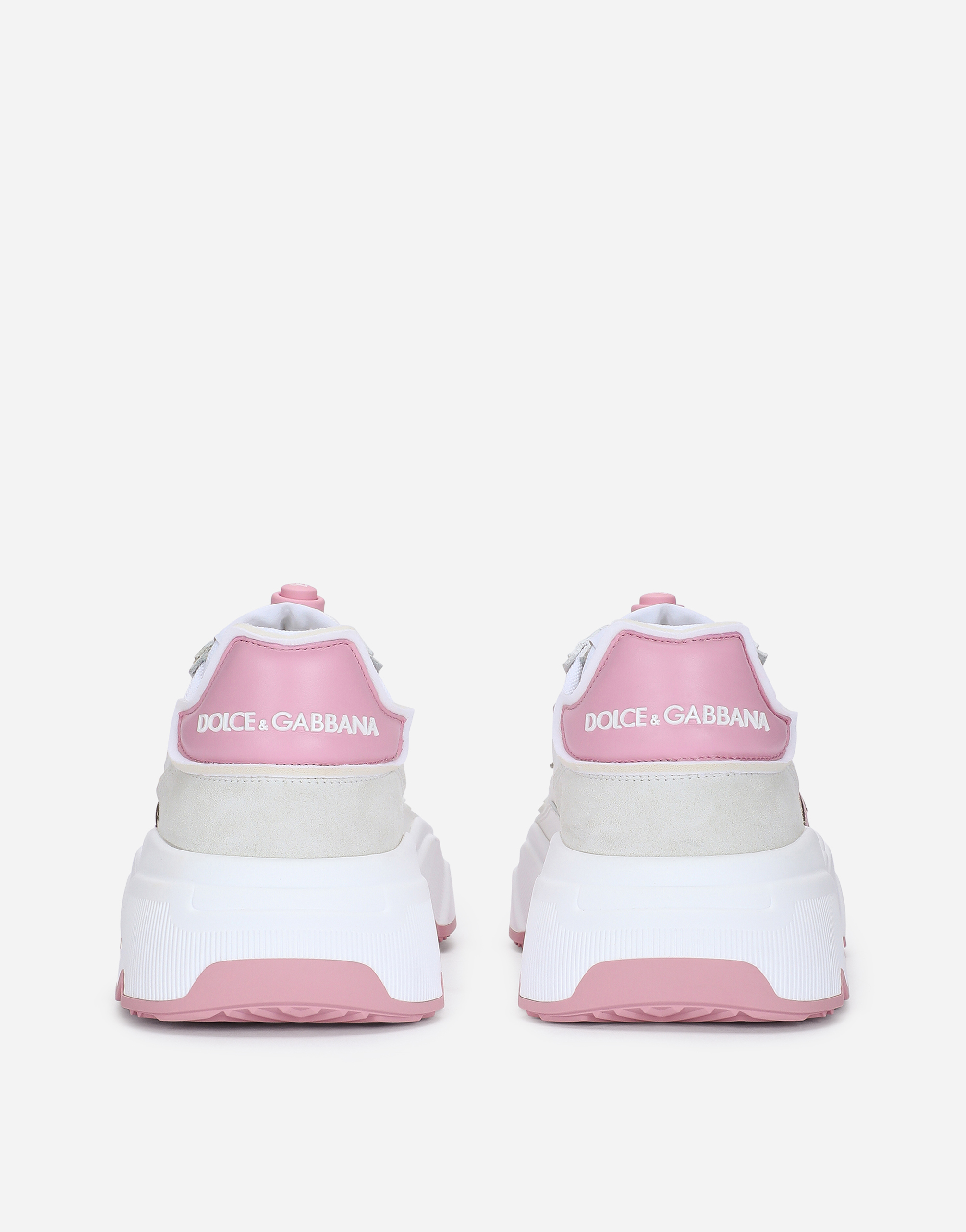 DOLCE & GABBANA MIXED-MATERIAL DAYMASTER SNEAKERS WITH DG LOGO PATCH