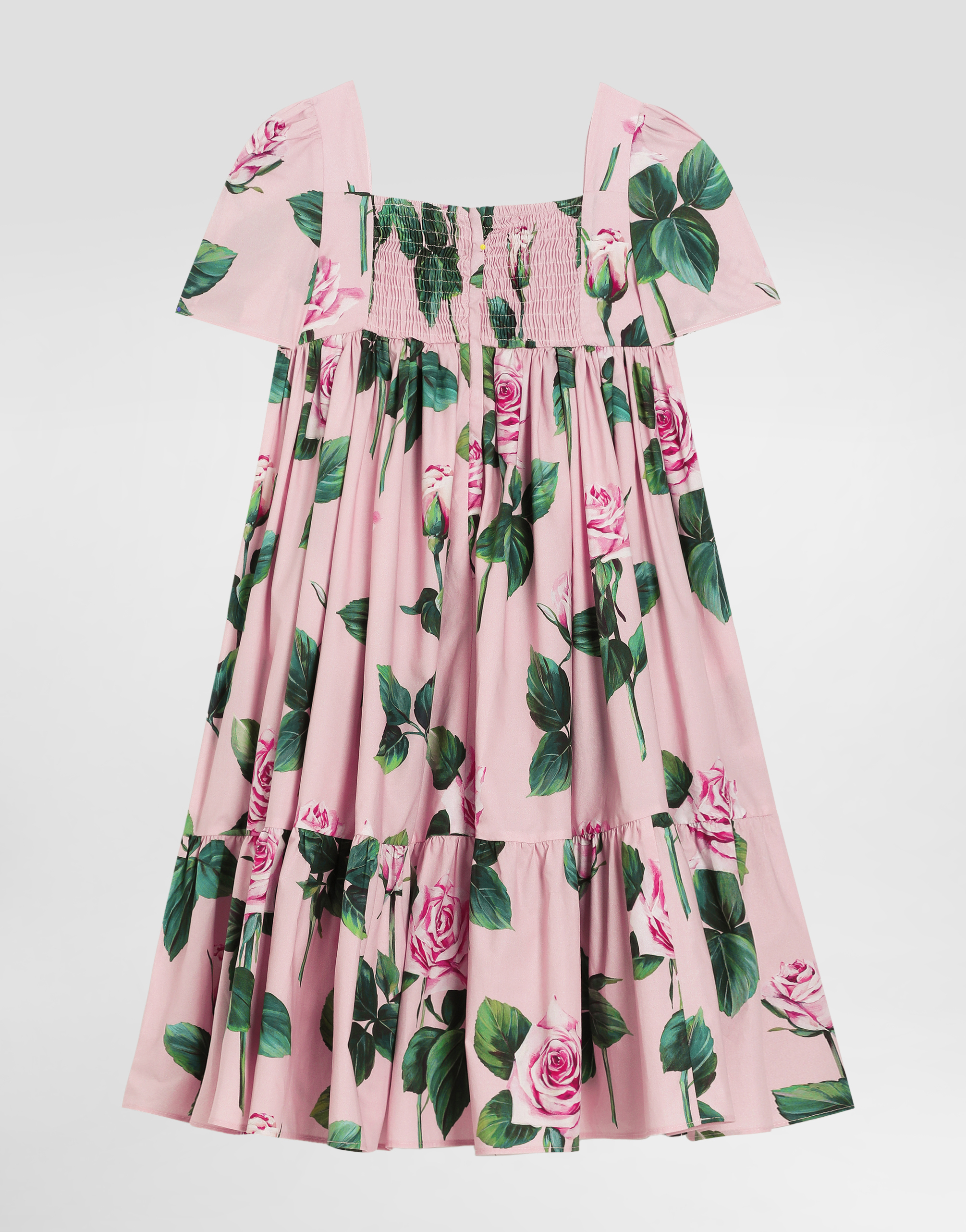 Dolce & Gabbana Rose-print Poplin Dress In Print