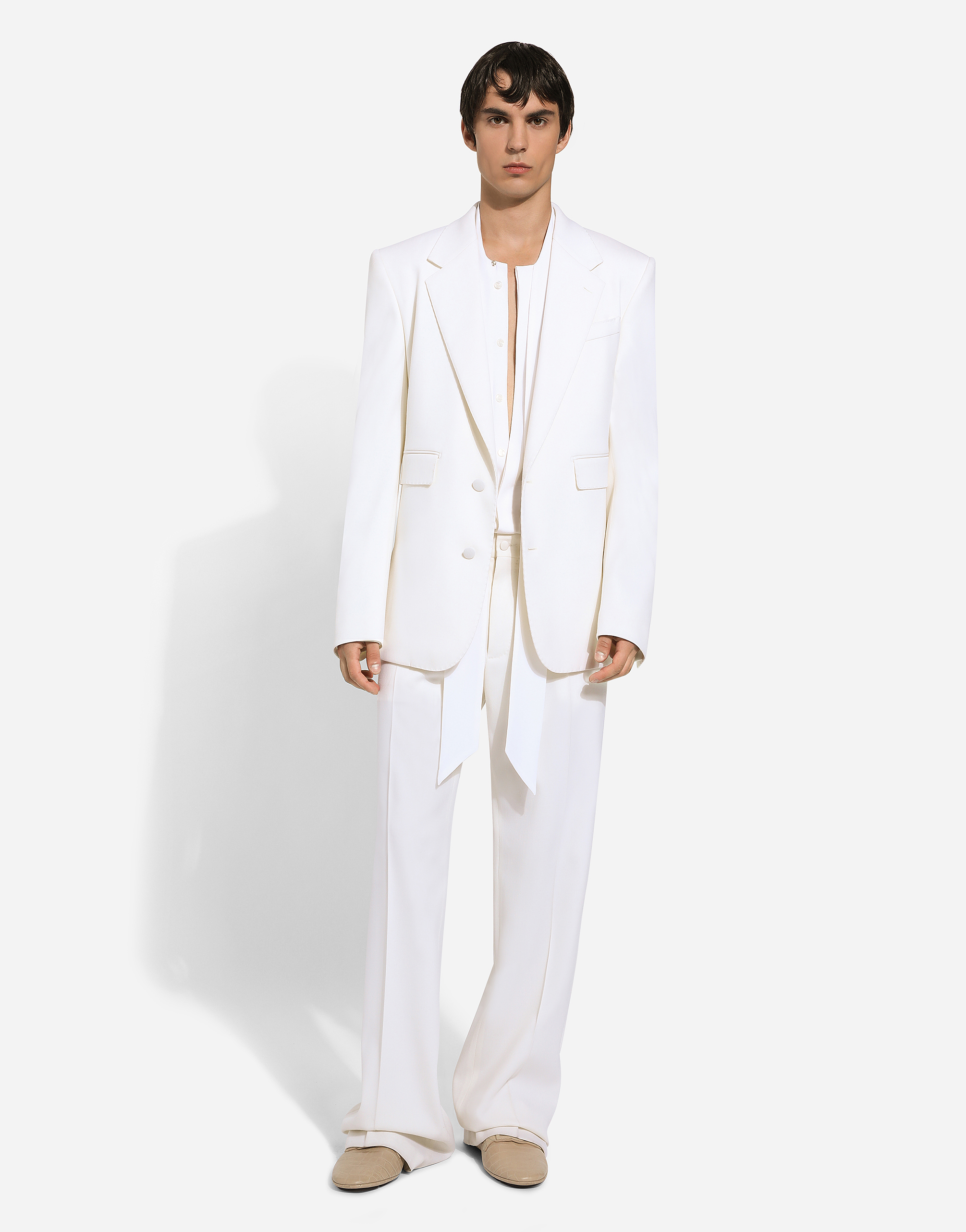 Dolce & Gabbana Single-breasted Stretch Wool Jacket In ホワイト