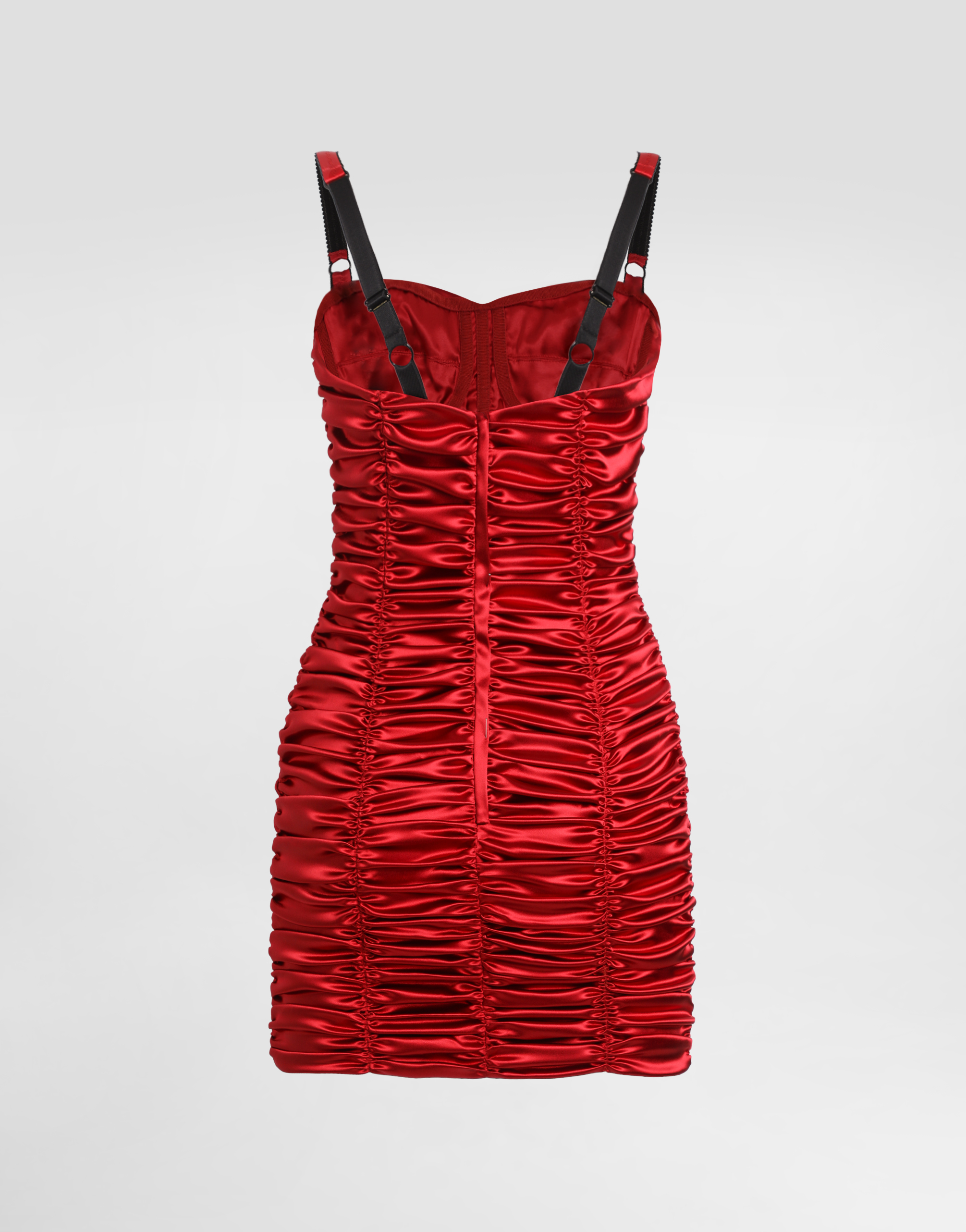 Draped satin mini dress