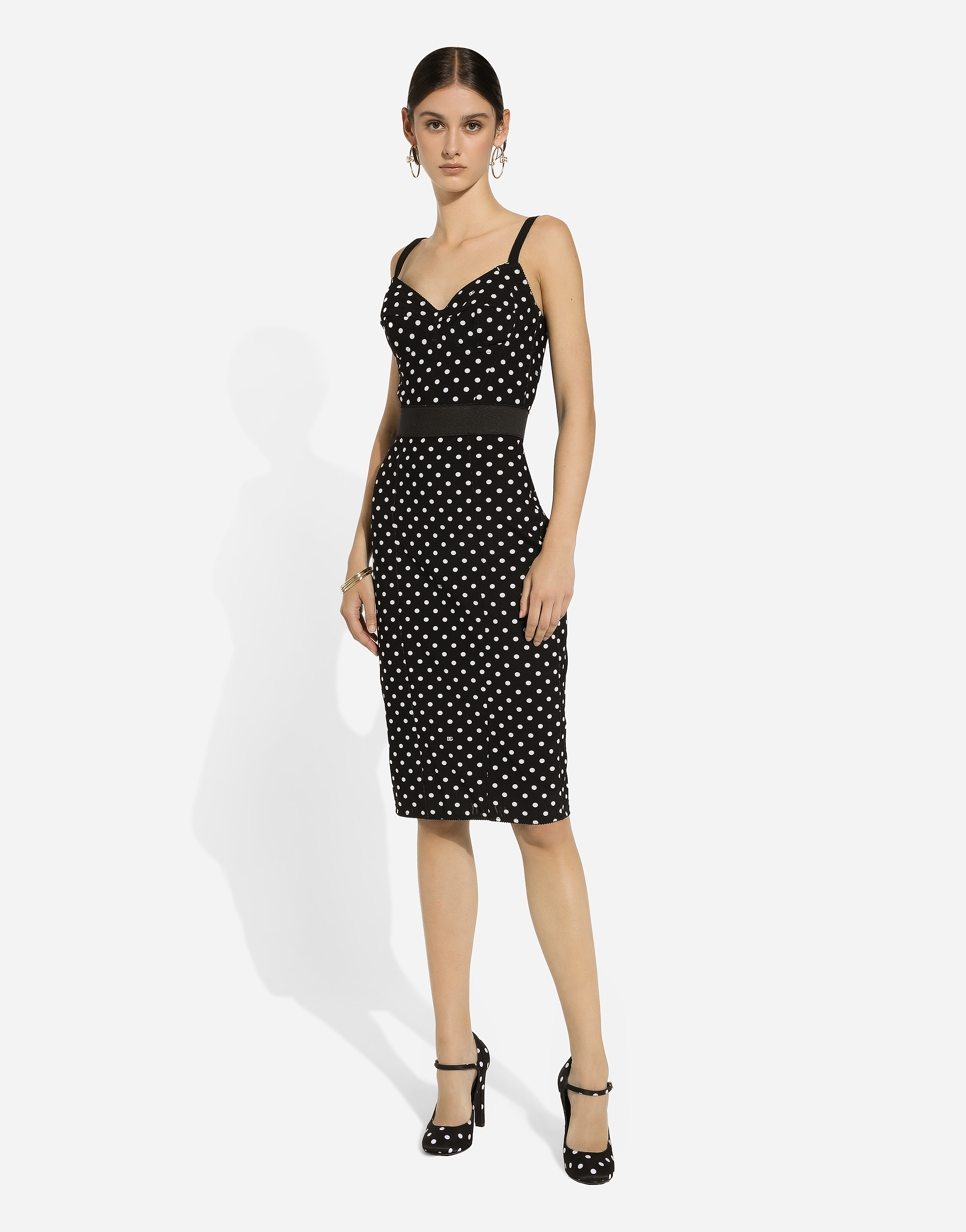Polka-dot marquisette corset top