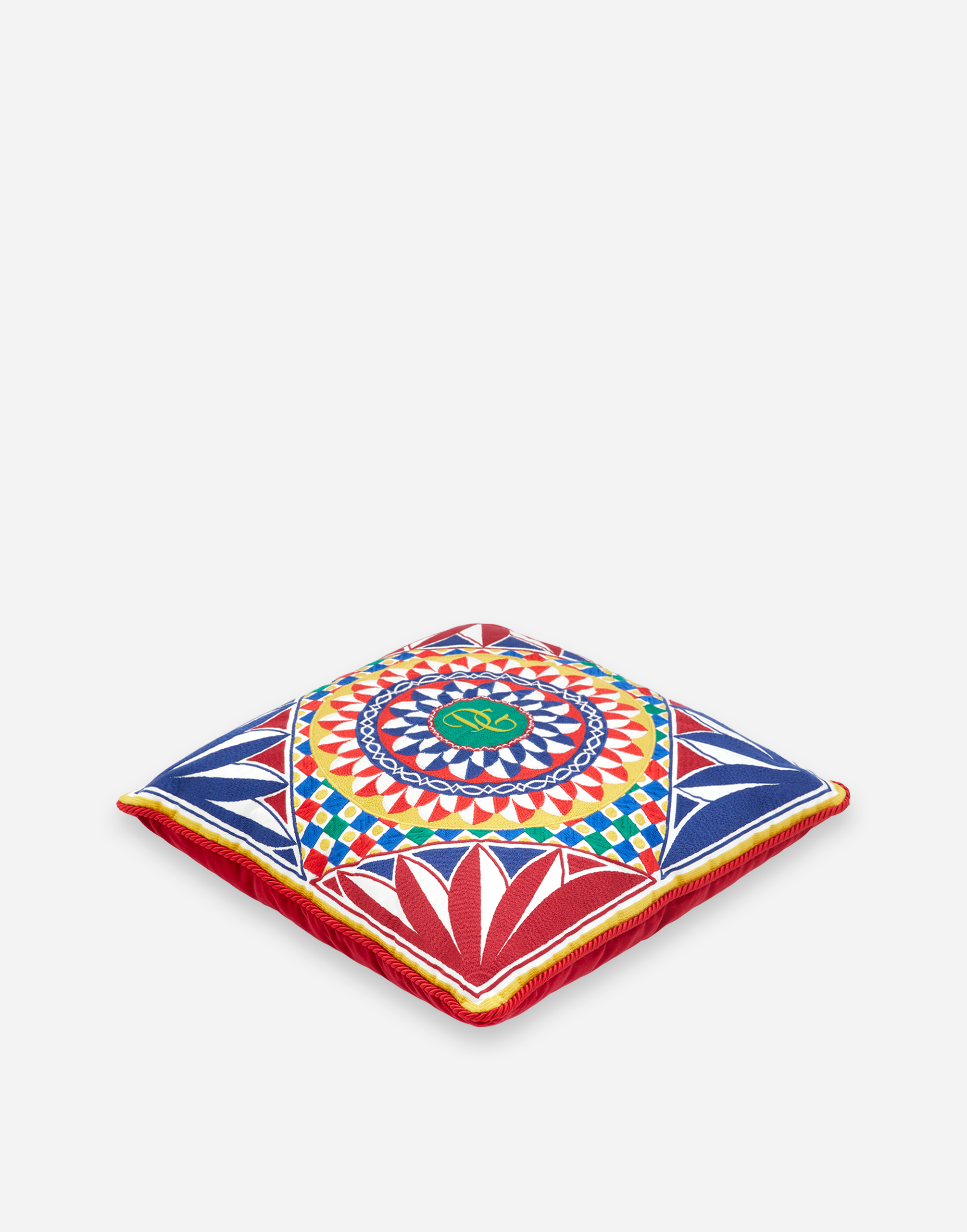 Dolce & Gabbana Embroidered Cushion Medium In Multicolor