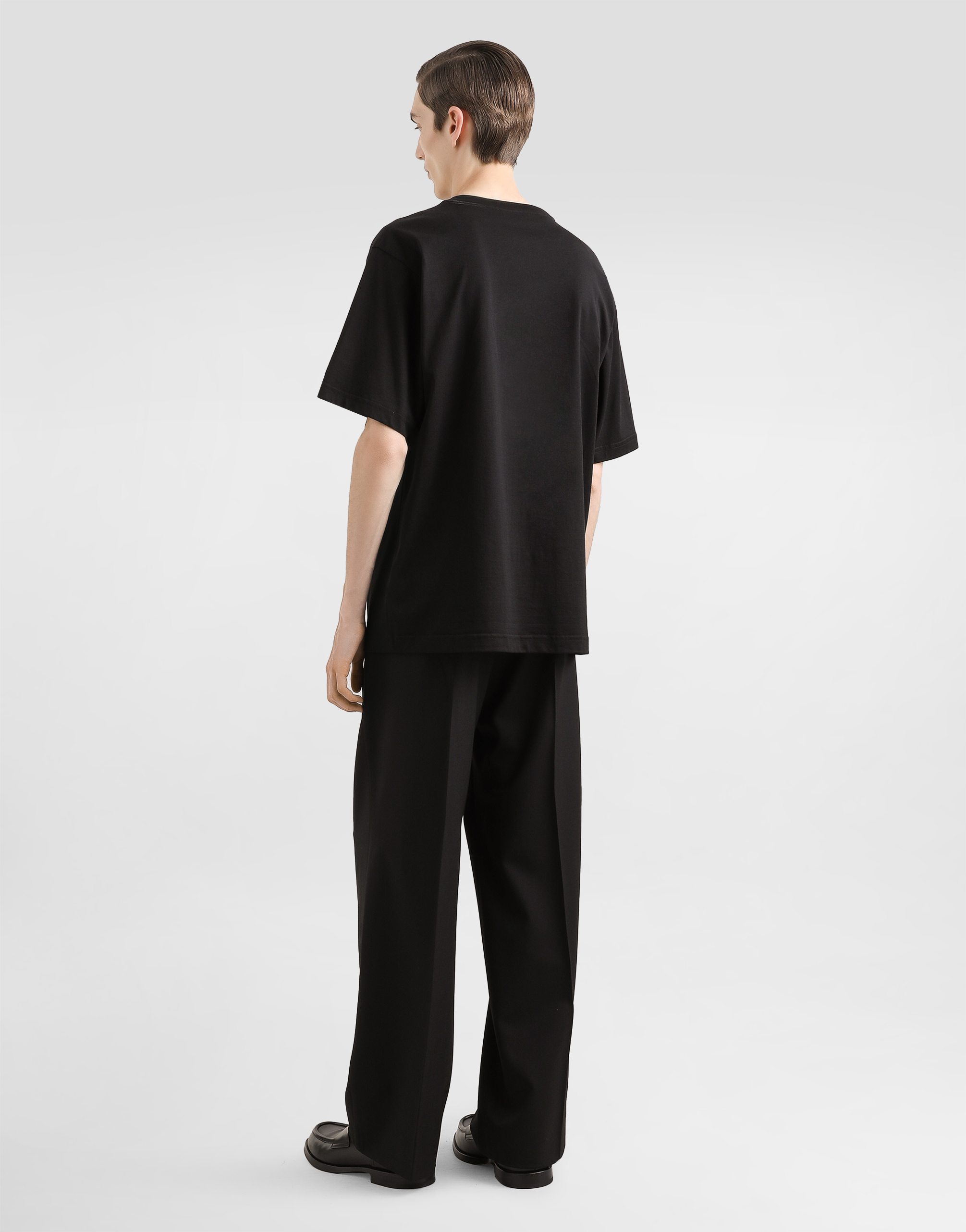 Cotton T-shirt with logo embroidery