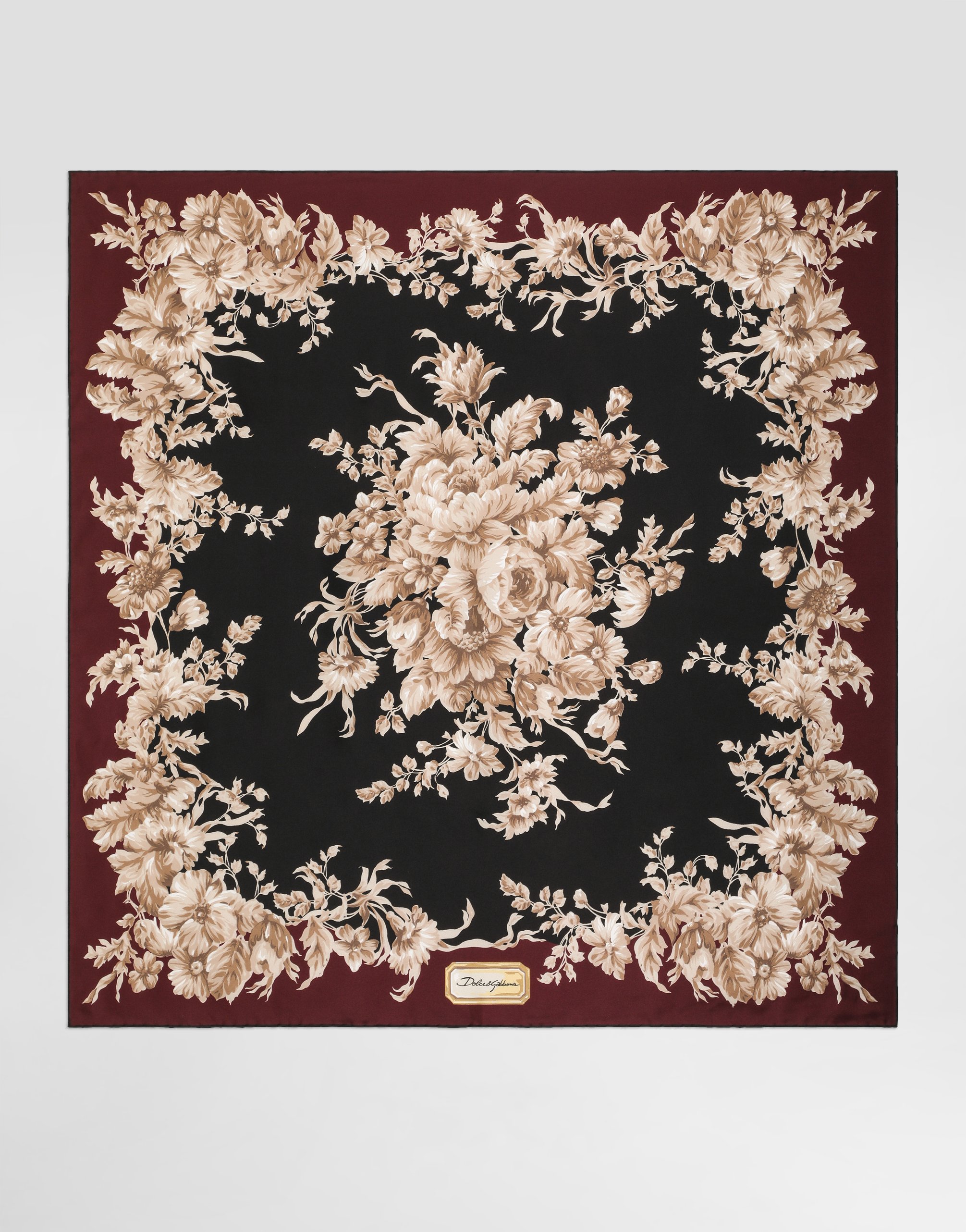 Dolce & Gabbana 90x90 Silk Twill Scarf In Animal Print