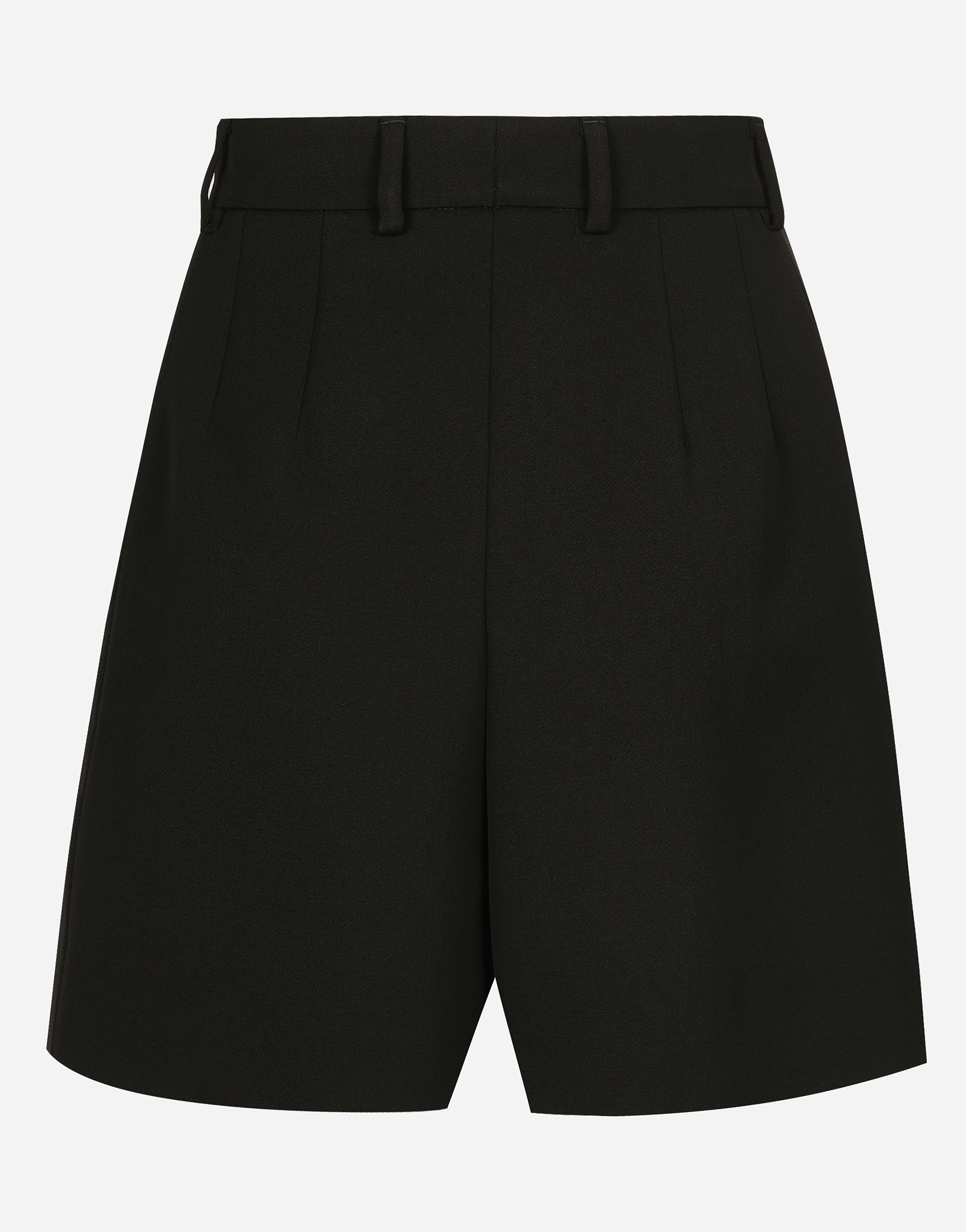 Dolce & Gabbana Pleated High-waisted Shorts In Black