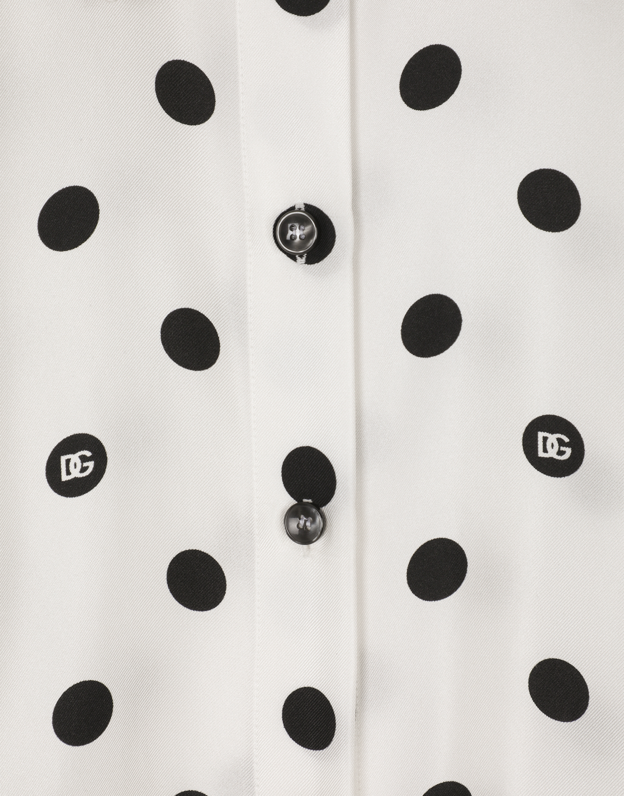 Shop Dolce & Gabbana Silk Twill Shirt With Polka-dot Print In プリ