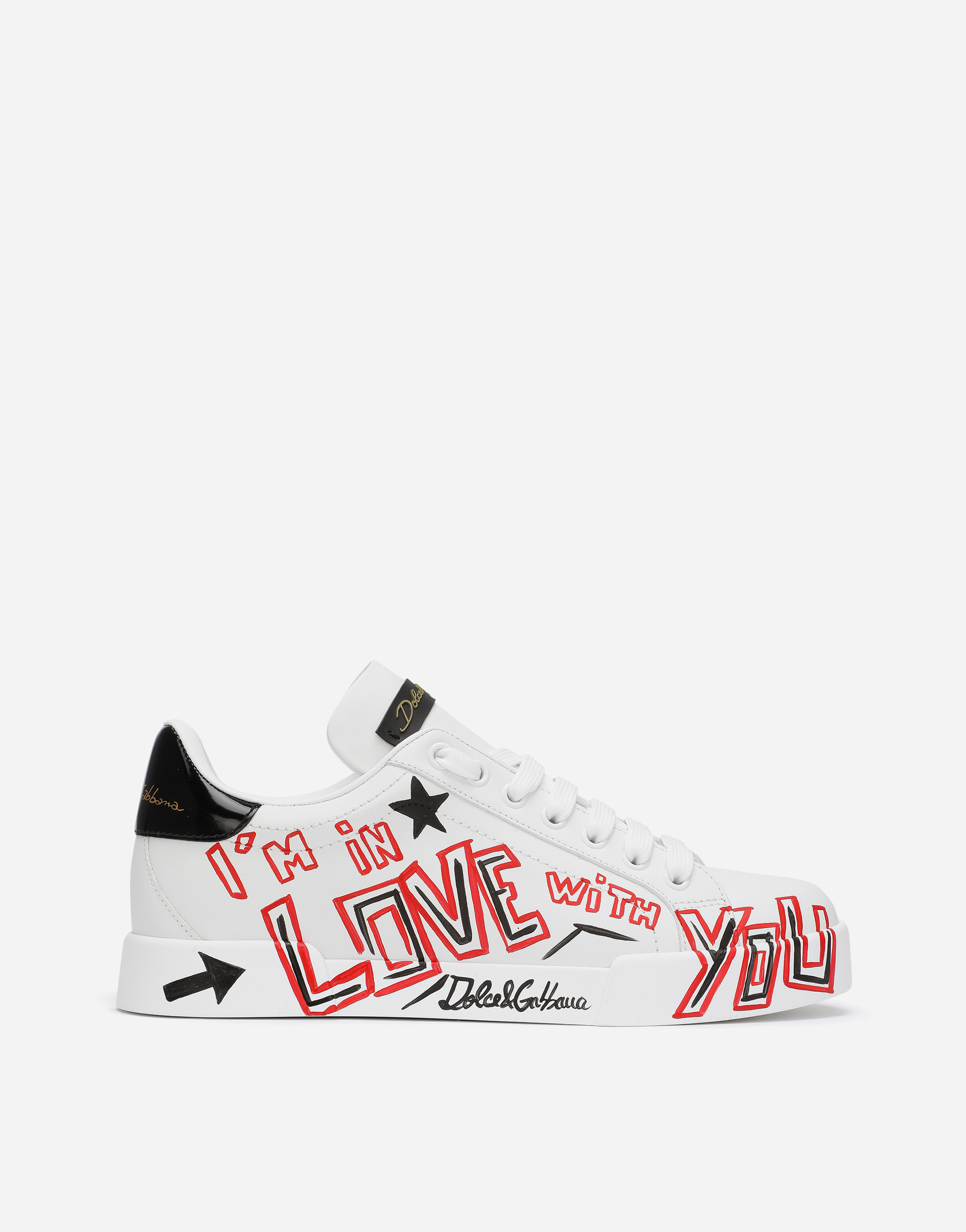 Dolce & Gabbana Portofino Cuore Sneakers In Multicolor