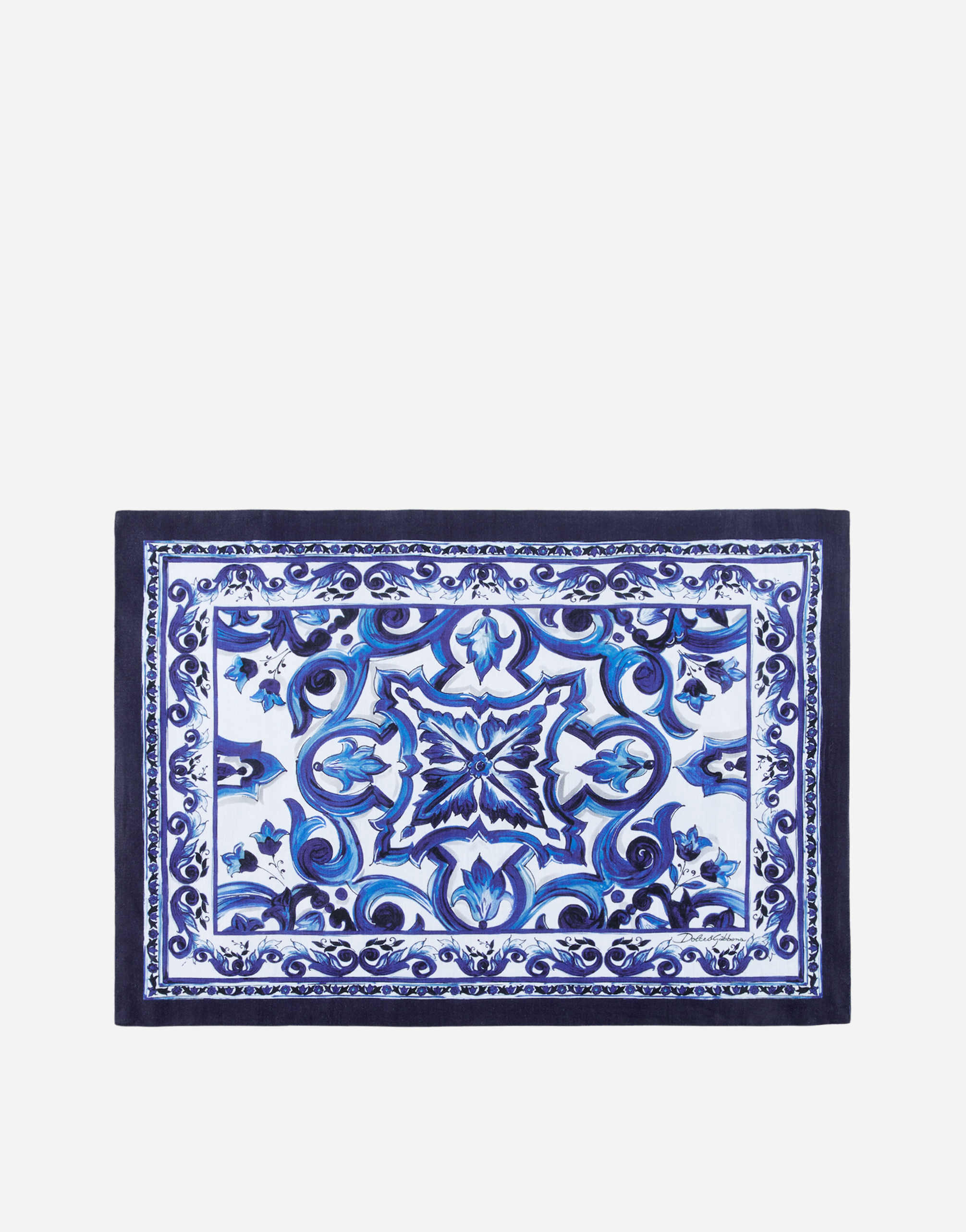 Dolce & Gabbana Dolce&gabbana Blu Meditteraneo Linen Placemat & Napkin Set In Multicolor