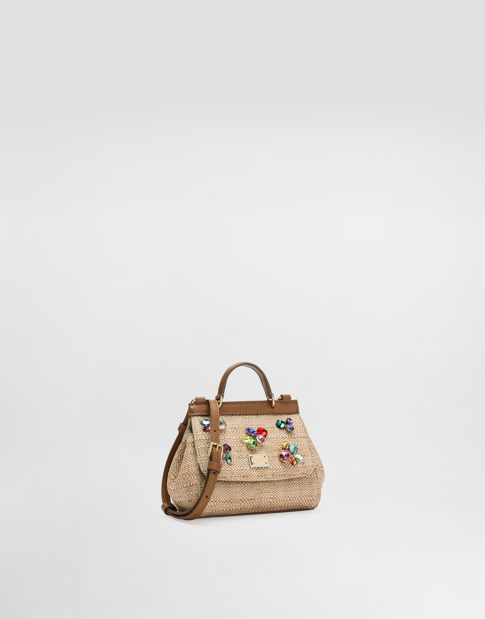 Dolce & Gabbana Sicily Handbag In Rafia With Embroidery