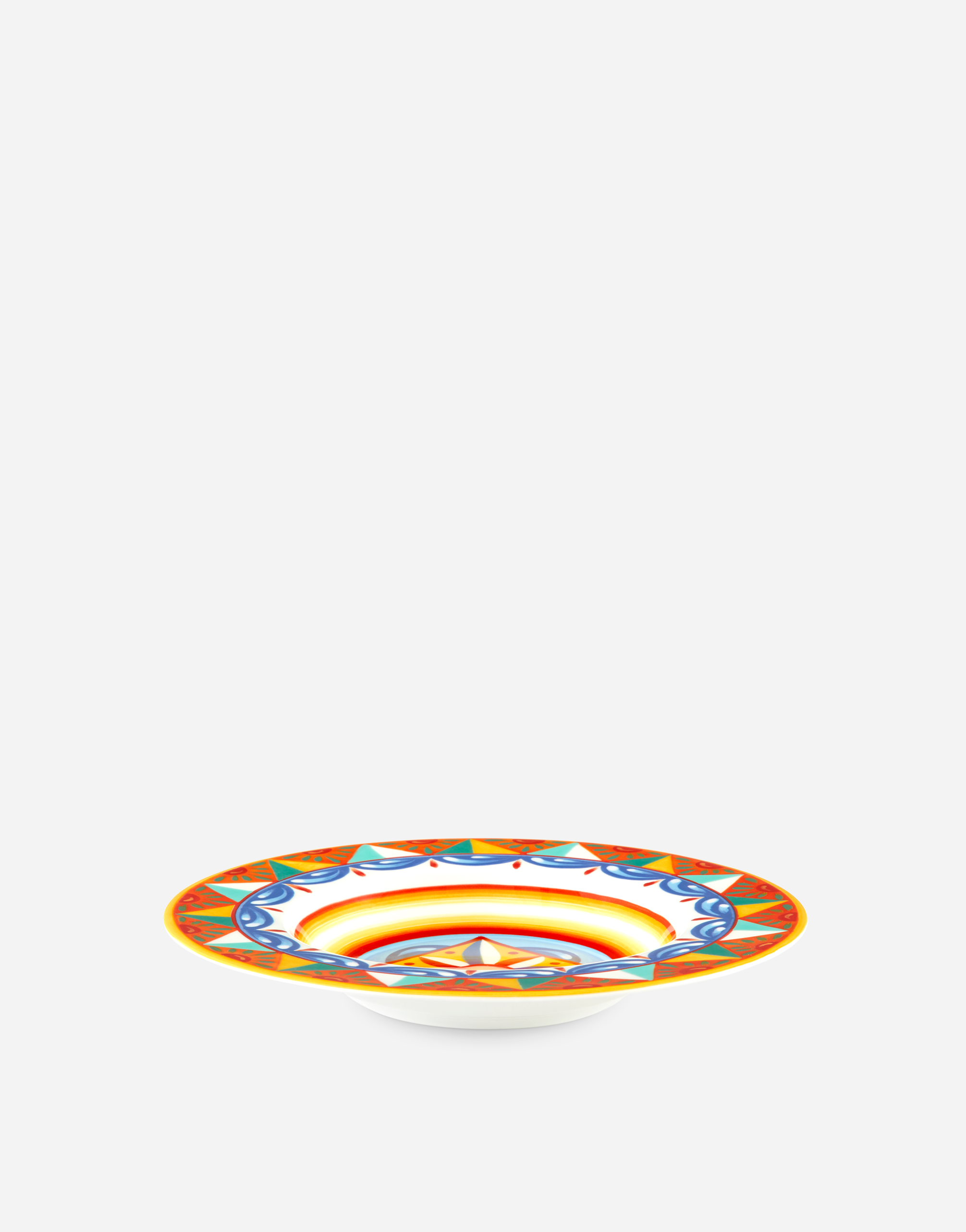 Dolce & Gabbana Set 2 Soup Plates In Fine Porcelain Multicolor Unisex Onesize In Multicolor