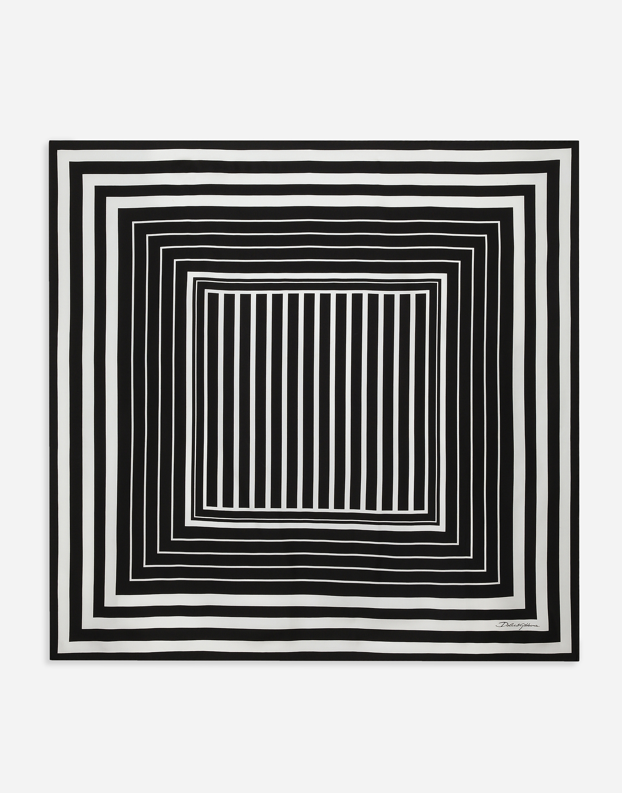 Dolce & Gabbana Silk Twill Scarf With Striped Print (90x90) - Woman Scarves And Silks Print Onesize