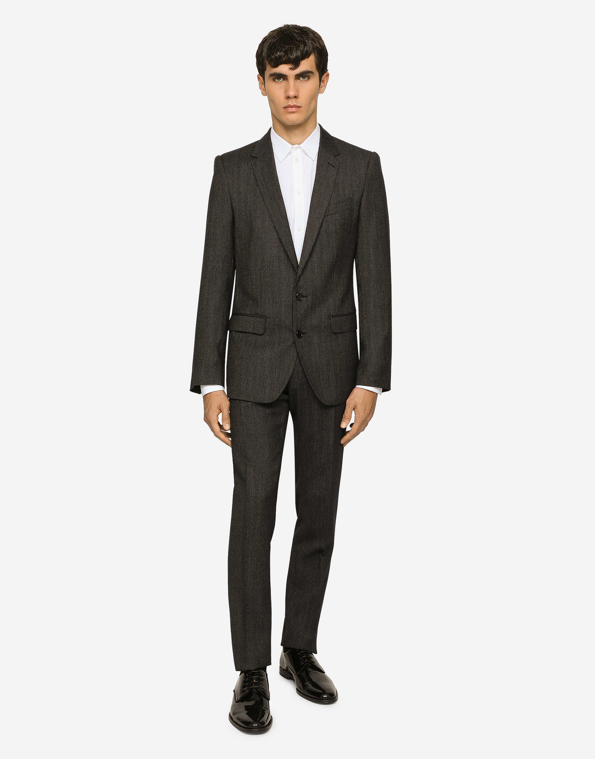 Shop Dolce & Gabbana Single-breasted Pinstripe Wool Martini-fit Suit In Multicolor