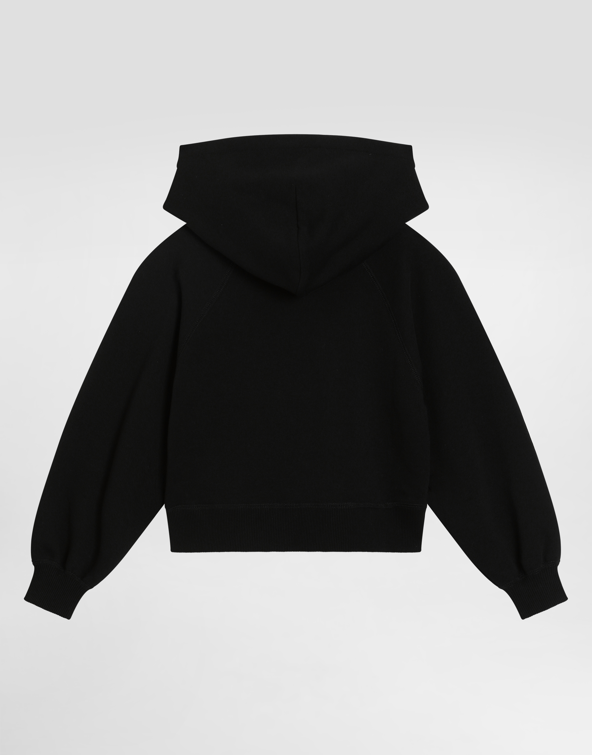  Dolce & Gabbana Oversized Hooded Sweatshirt With Logo And Rhinestones - Frau T-shirts Und Sweatshirts Schwarz 10 Years 