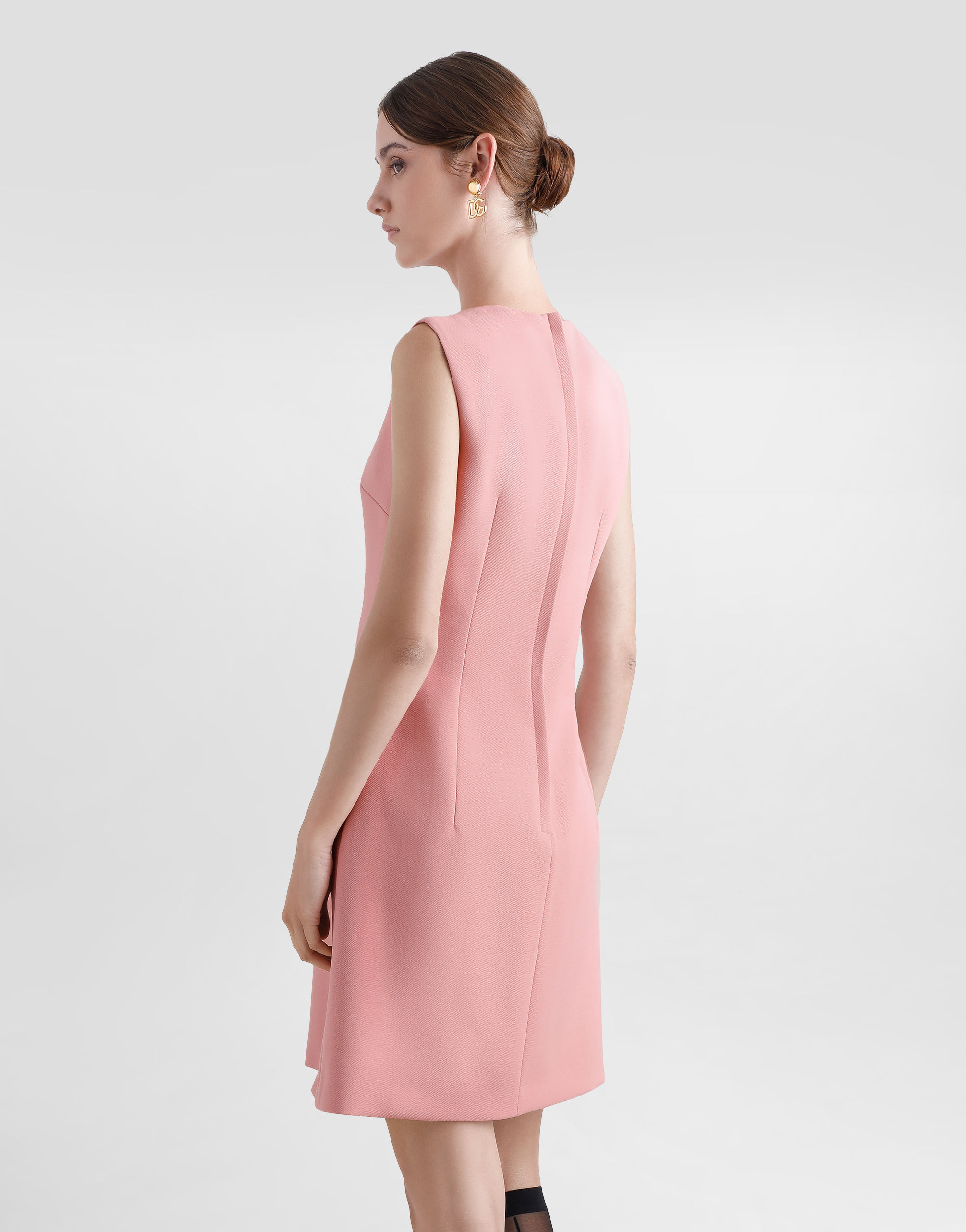 DOLCE & GABBANA WOOL CREPE MIDI FIT-AND-FLARE DRESS