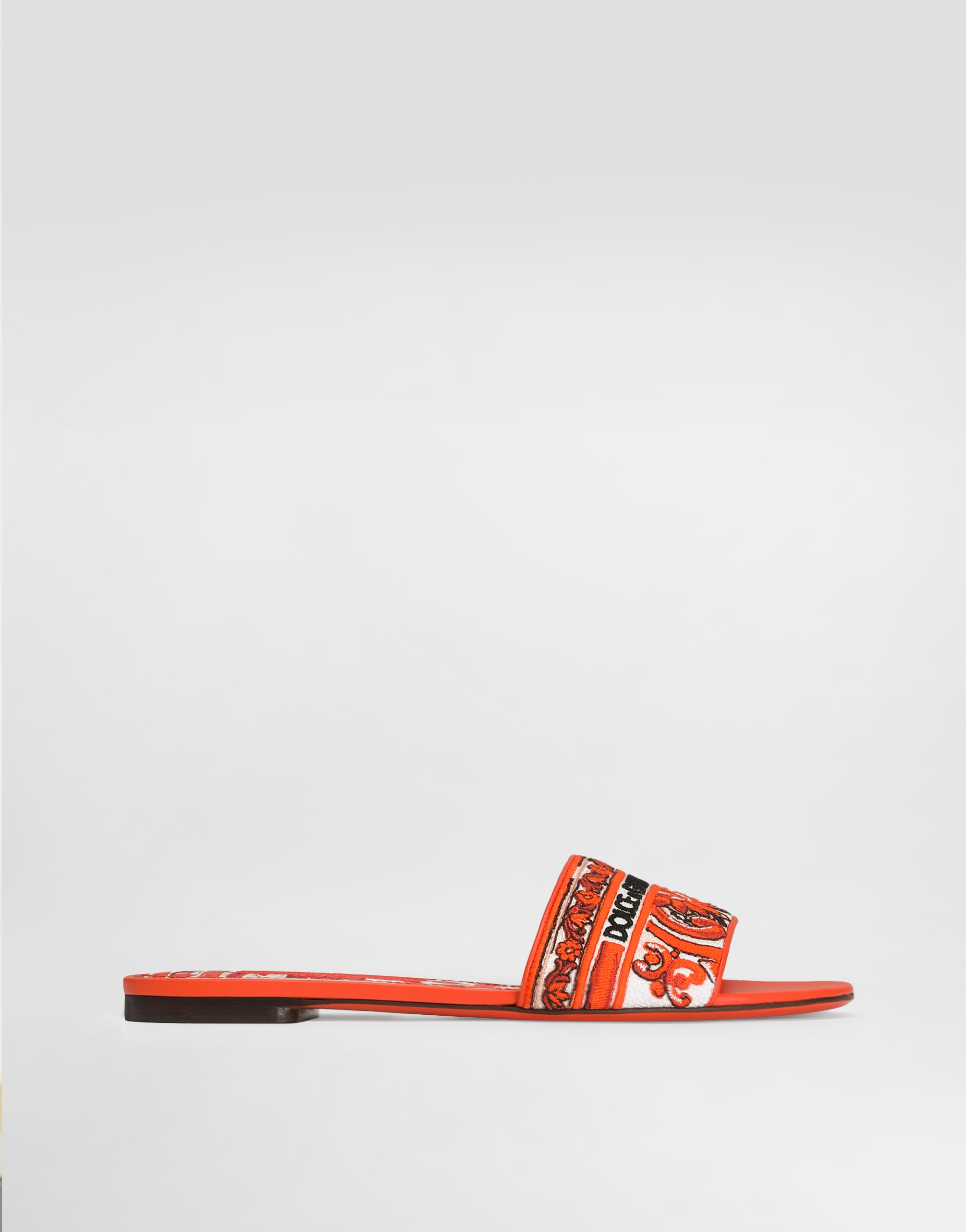 Flat slippers with majolica embroidery in Multicolor for Women