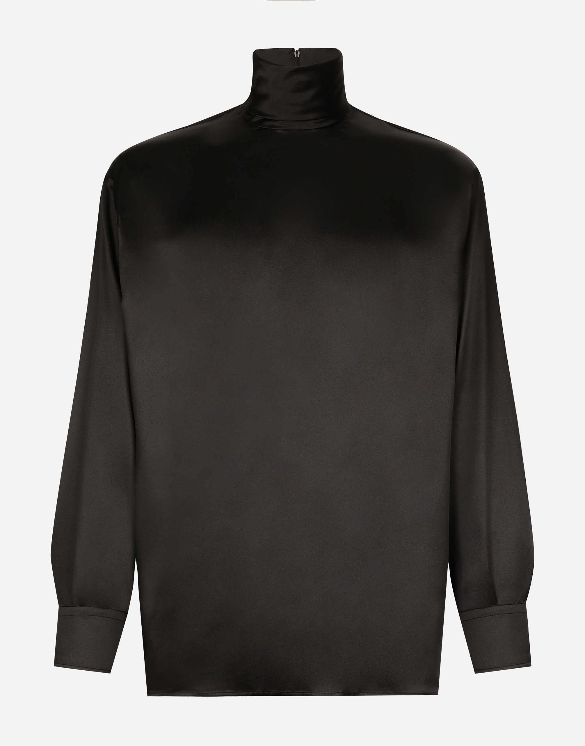 Turtleneck silk blouse hotsell