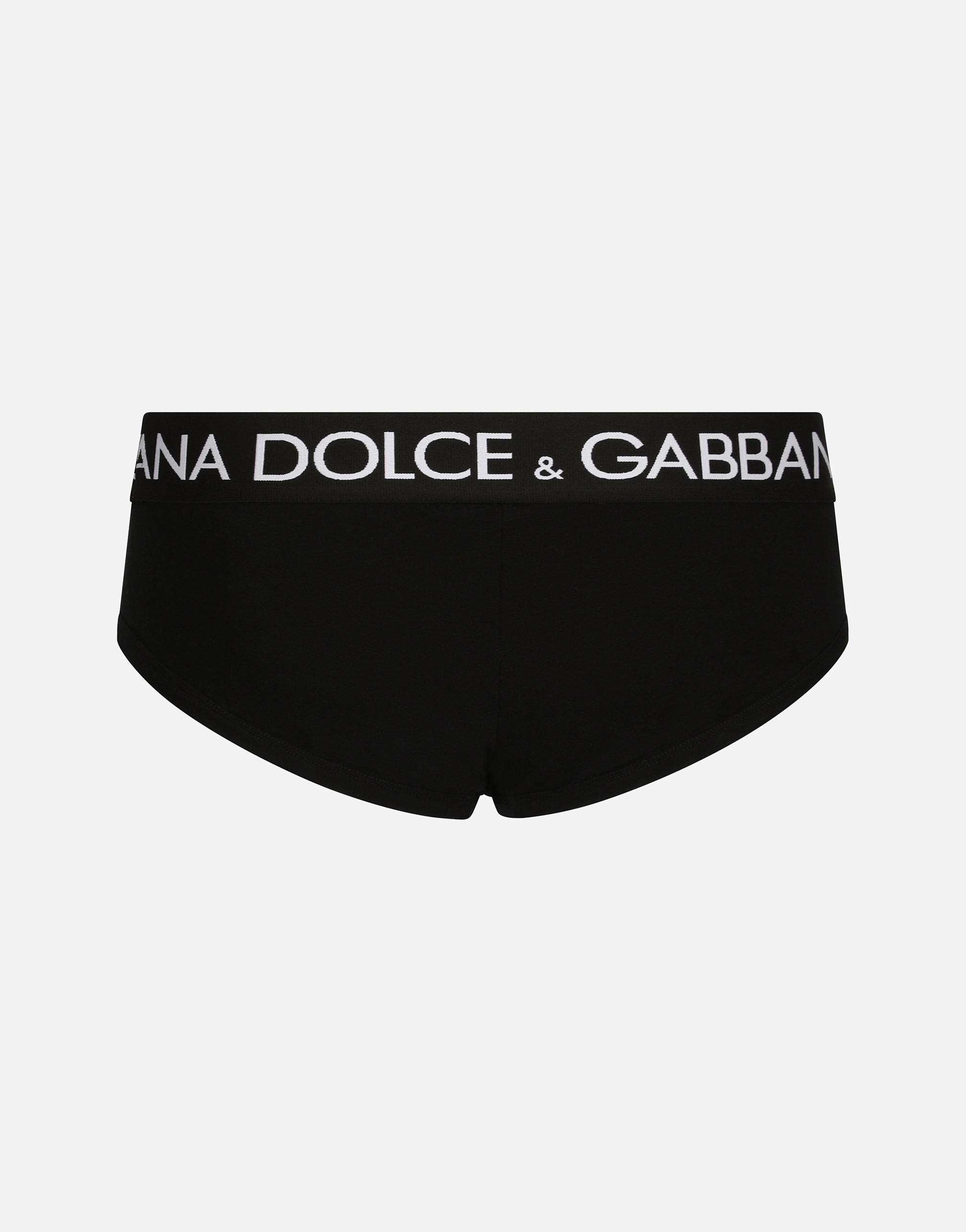 Shop Dolce & Gabbana Two-pack Cotton Jersey Brando Briefs In Black