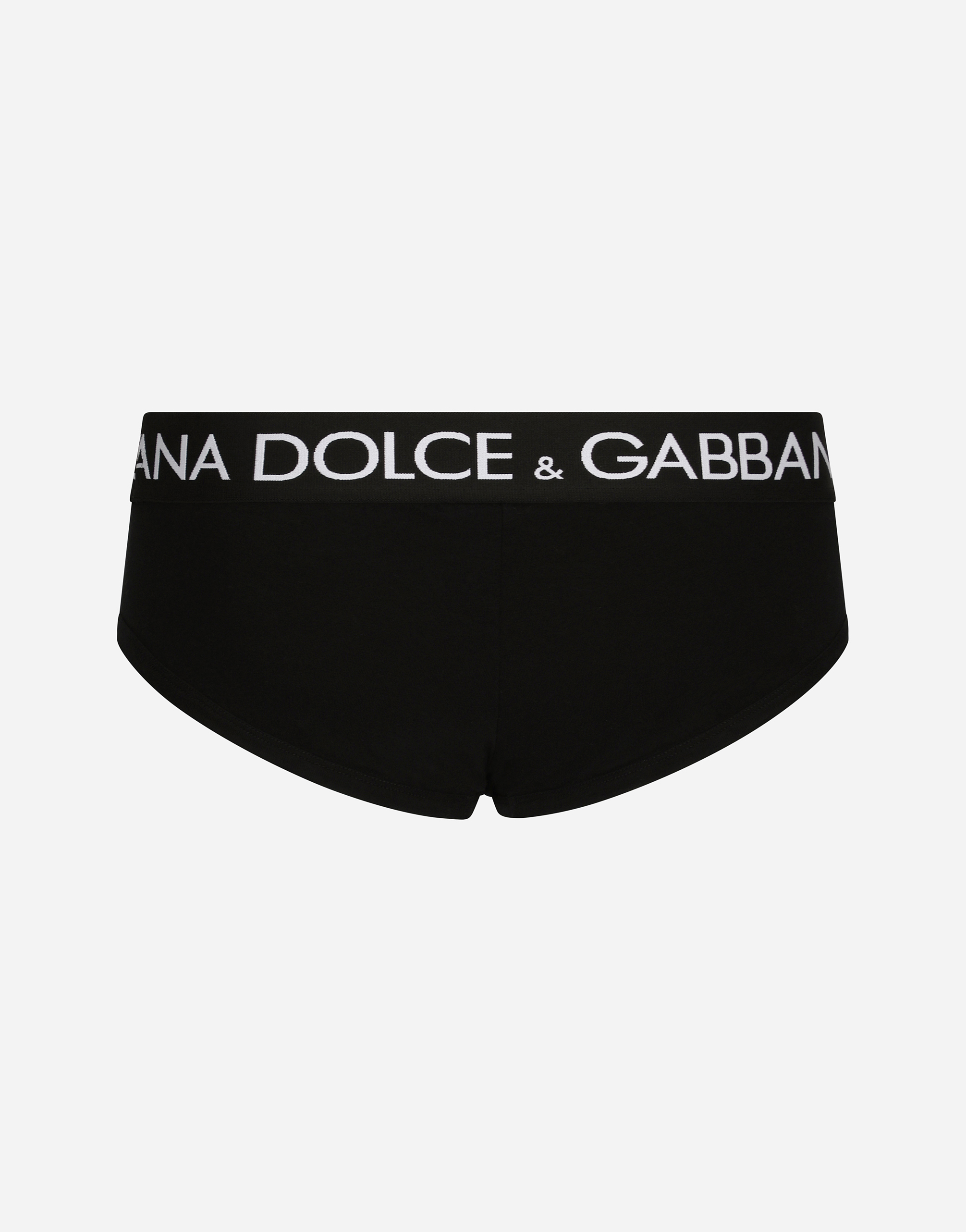 Dolce & Gabbana Logo-print Stretch-cotton Briefs In Black
