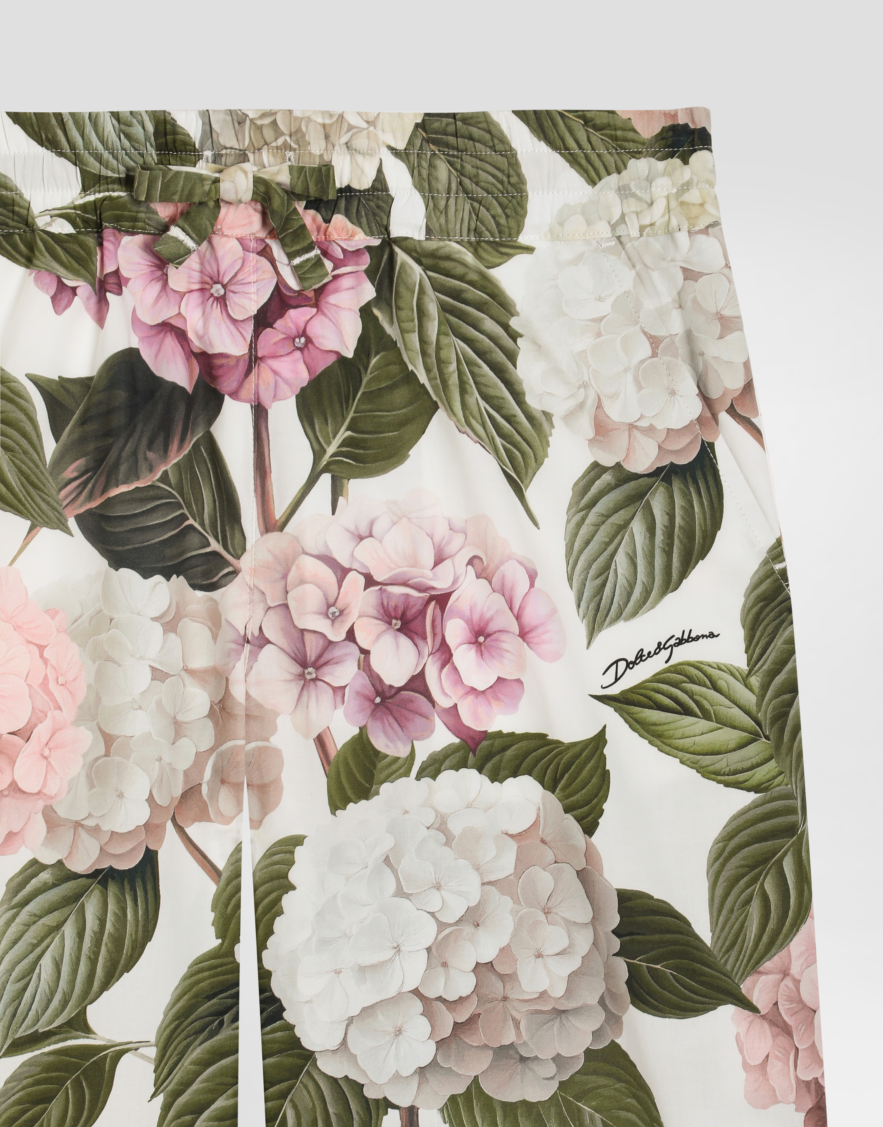 Dolce & Gabbana Hydrangea-print Poplin Trousers In Multi