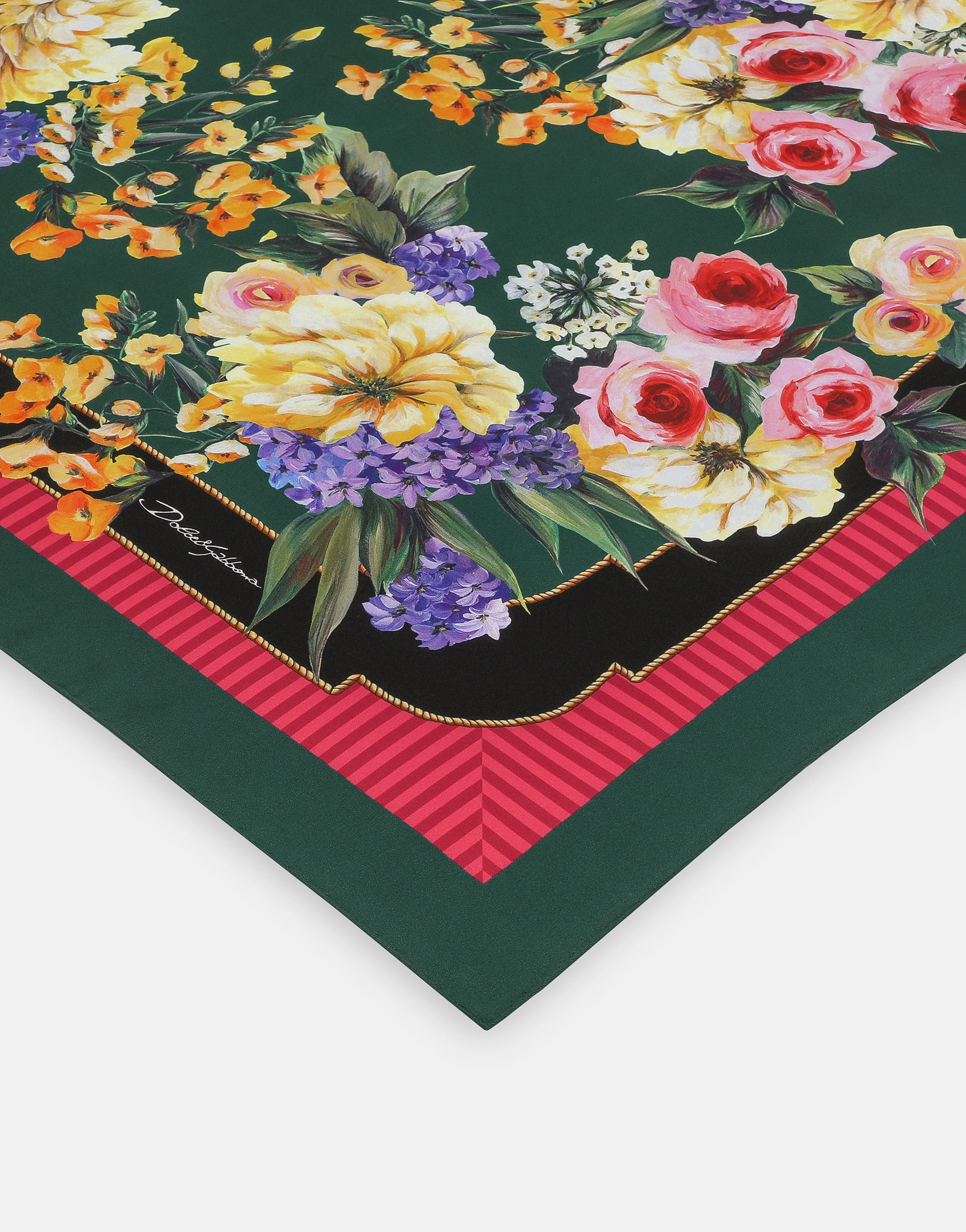 Shop Dolce & Gabbana Garden-print Twill Scarf (90 X 90) In プリント