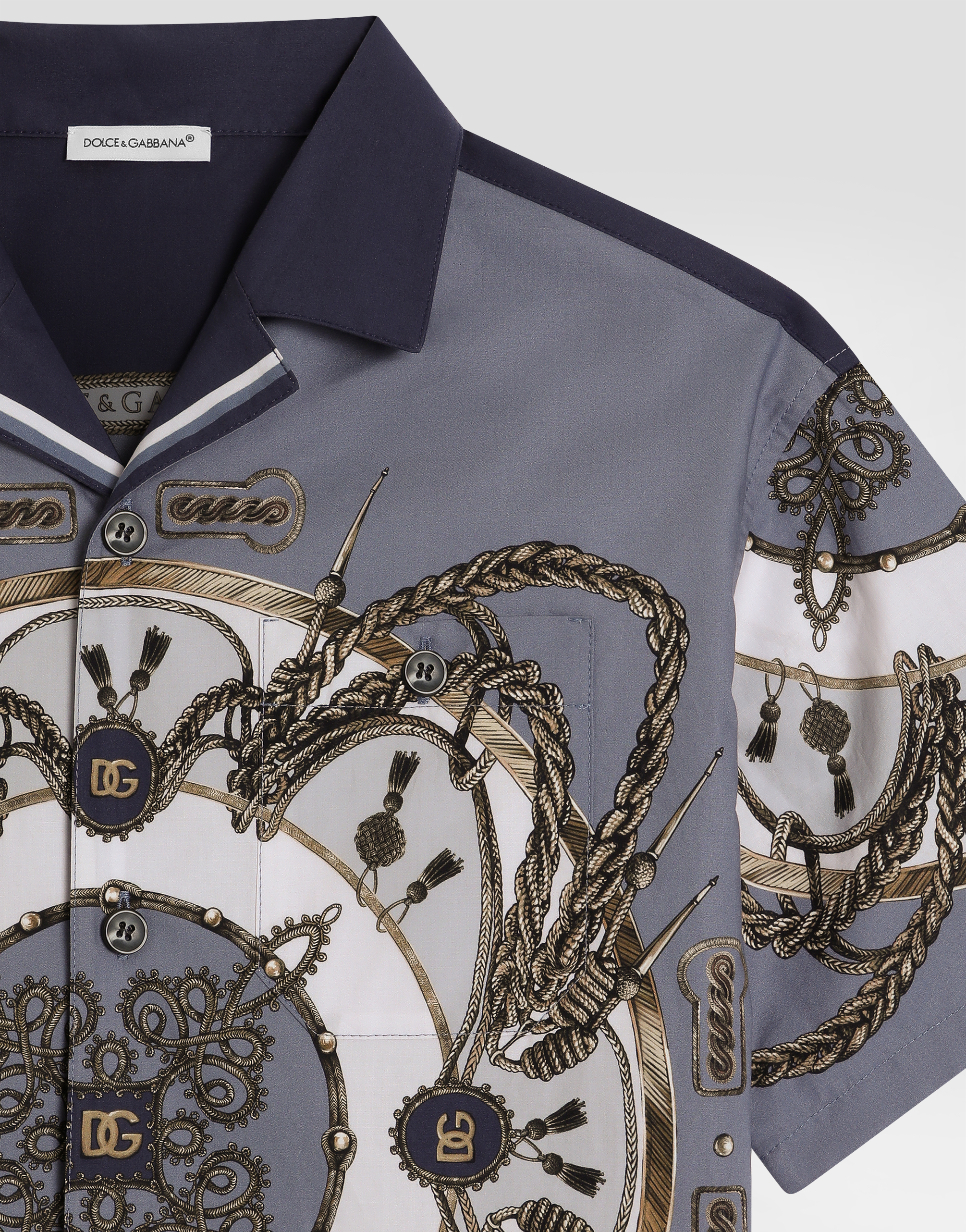 Dolce & Gabbana Dolce  Gabbana Kids Printed Short-sleeve Shirt In Blue