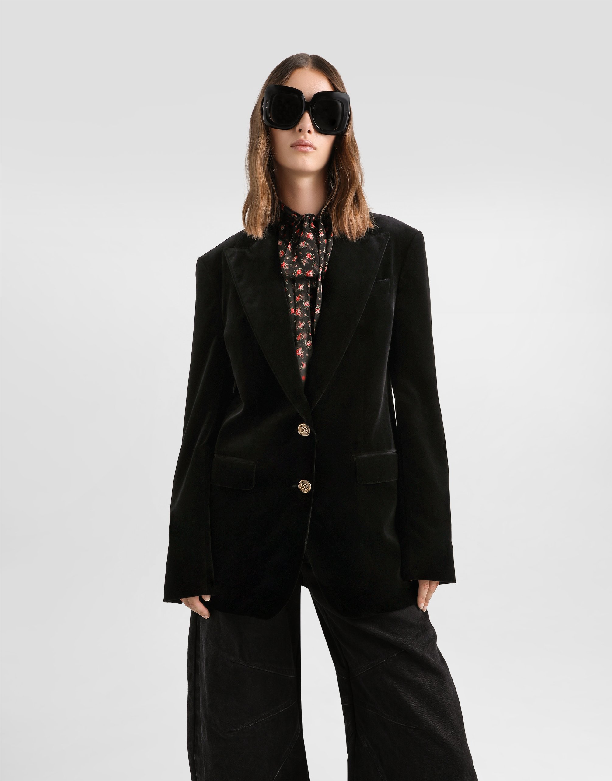 Dolce & Gabbana Smooth Velvet Jacket In Black