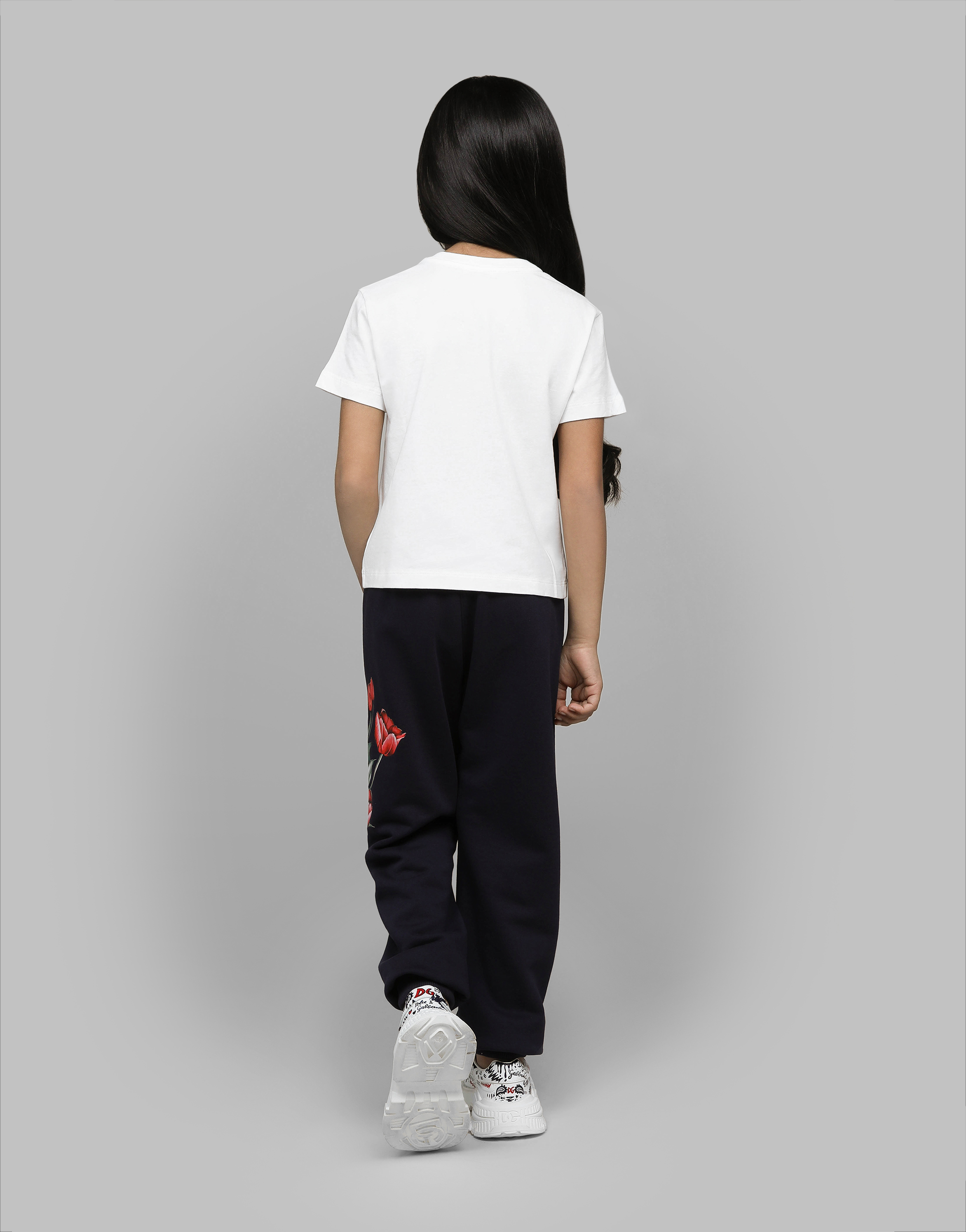 Dolce & Gabbana Jersey T-shirt With Tulip Print In Multicolor
