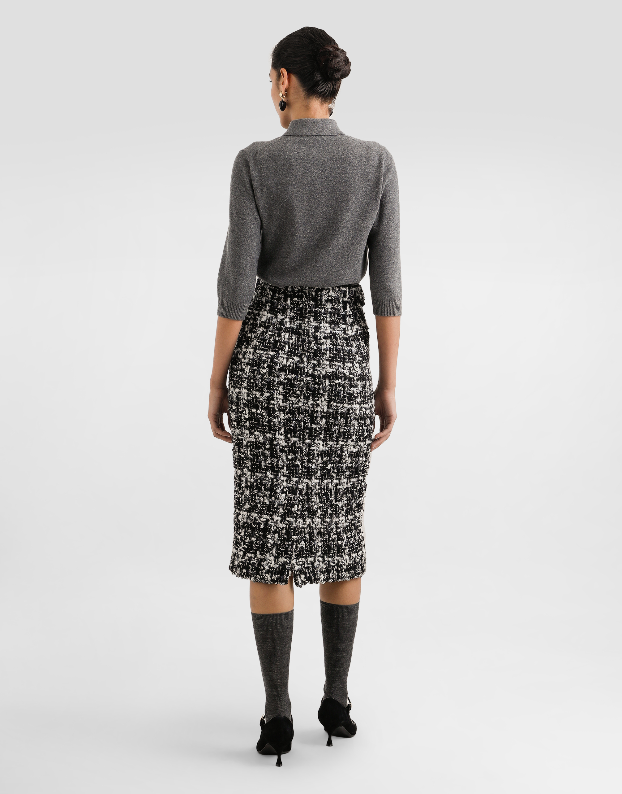  Dolce & Gabbana Polopullover Aus Kaschmir - Frau Strickwaren Grau 50 