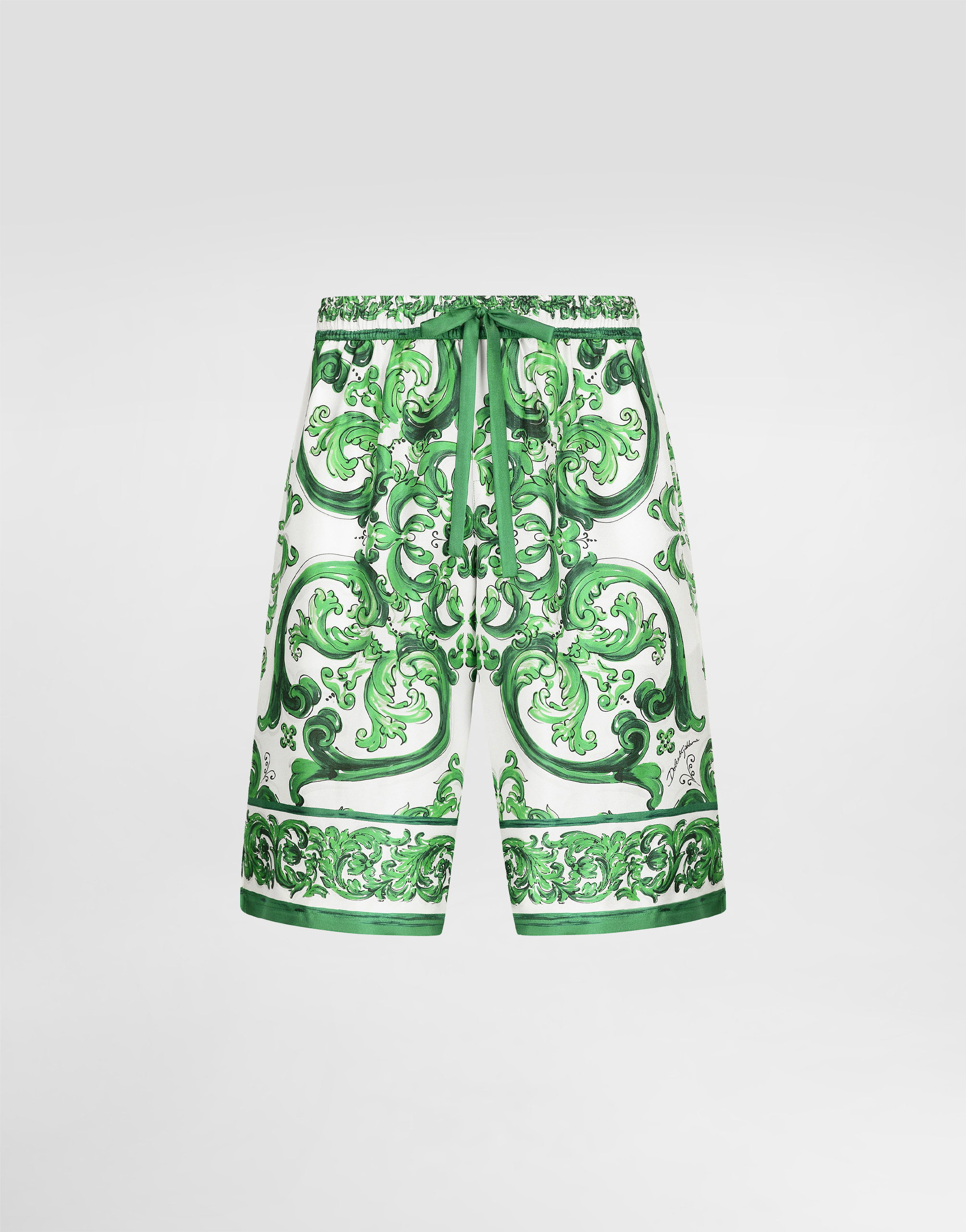 気品【Dolce & Gabbana】ブーケプリント コットンショートパンツ プリのメンズ マヨリカプリント シルク ジョギングショート