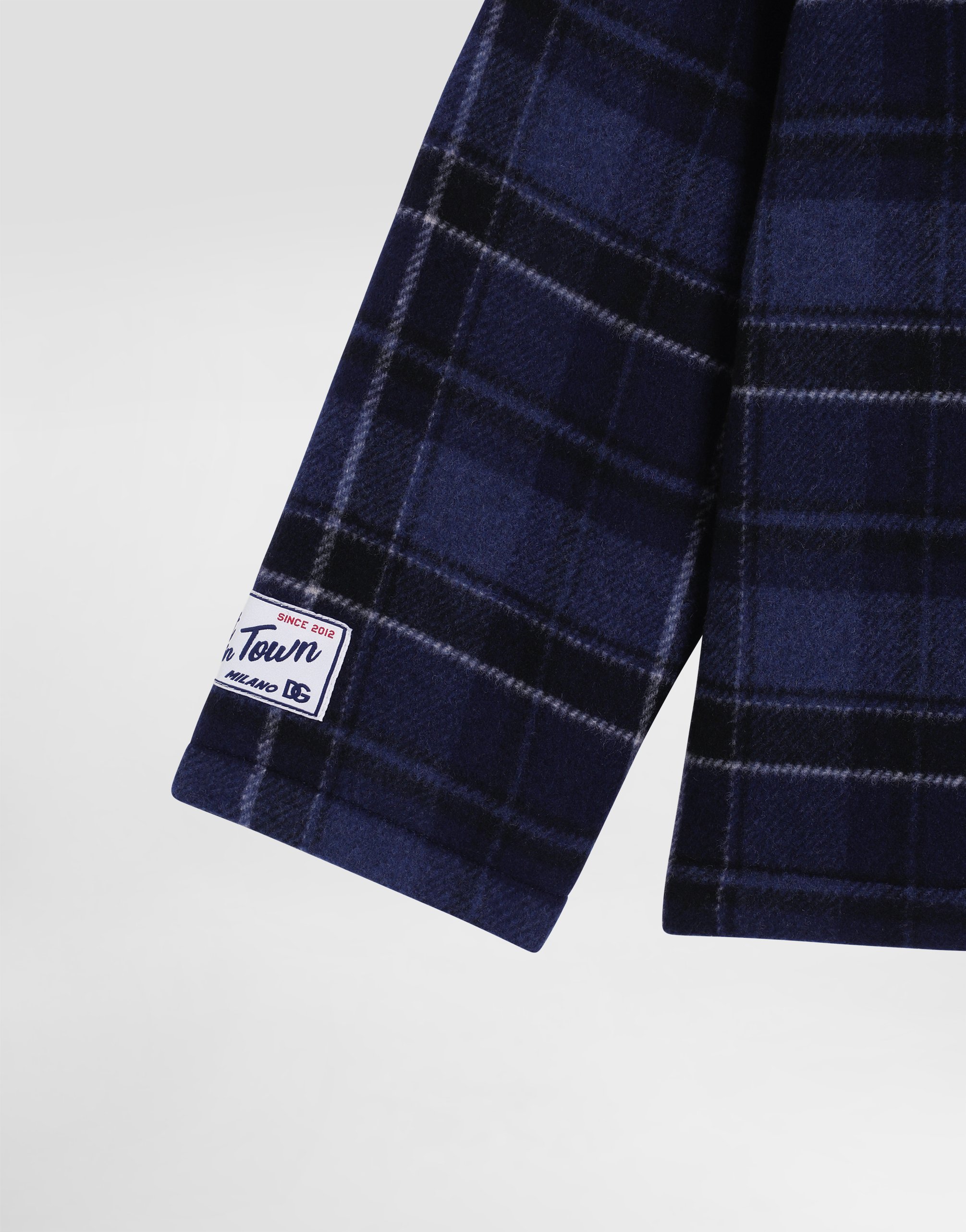Check wool coat